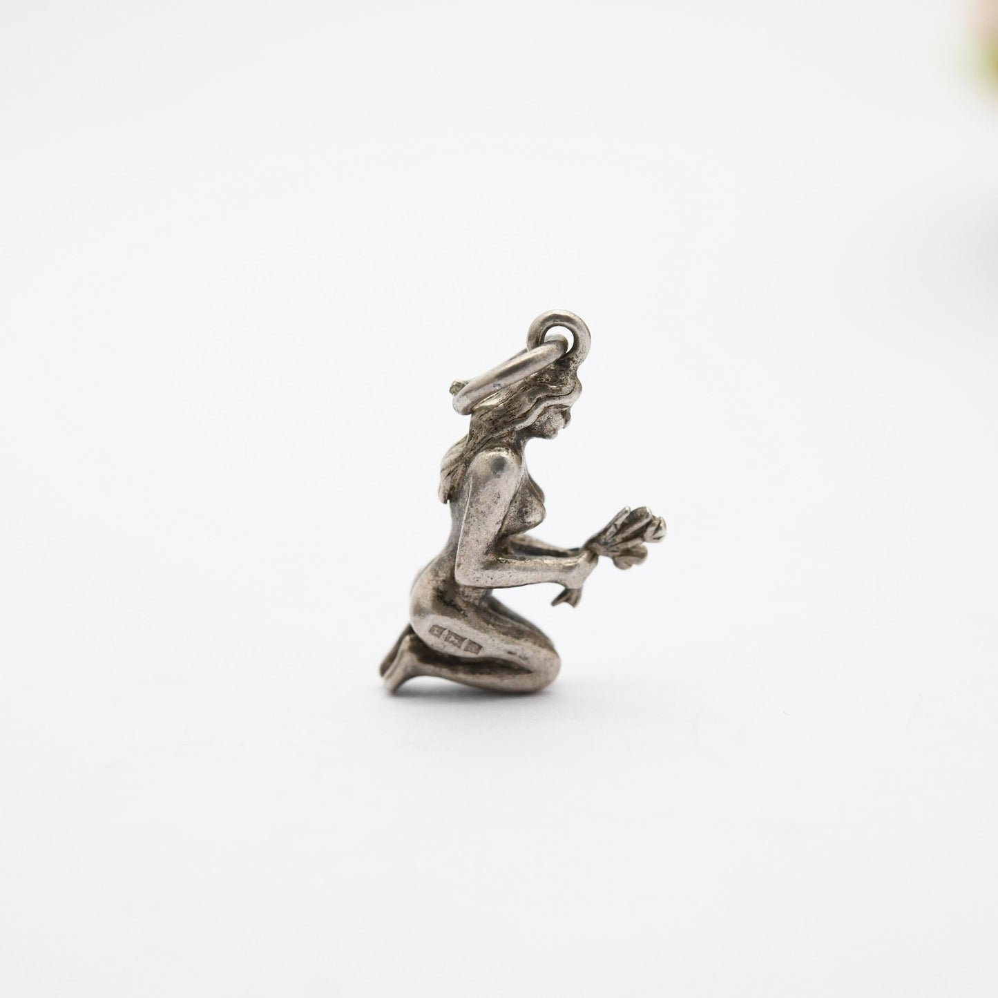 Vintage Sterling Silver Goddess Ceres Demeter Charm Pendant - Goddess of the Harvest, Fertility, and the Earth | Gift for Charm Bracelet