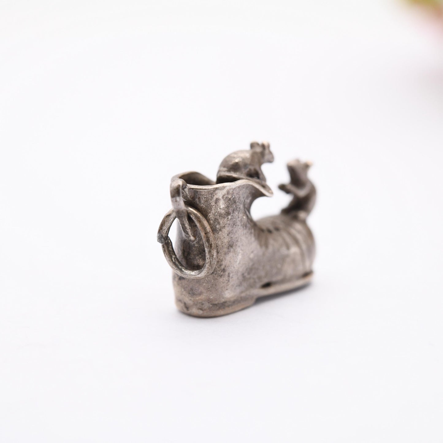 Vintage Sterling Silver Mice and Shoes Charm Pendant - Charming | Old Shoe | Fairytale | Folktale | Gift for Charm Bracelet