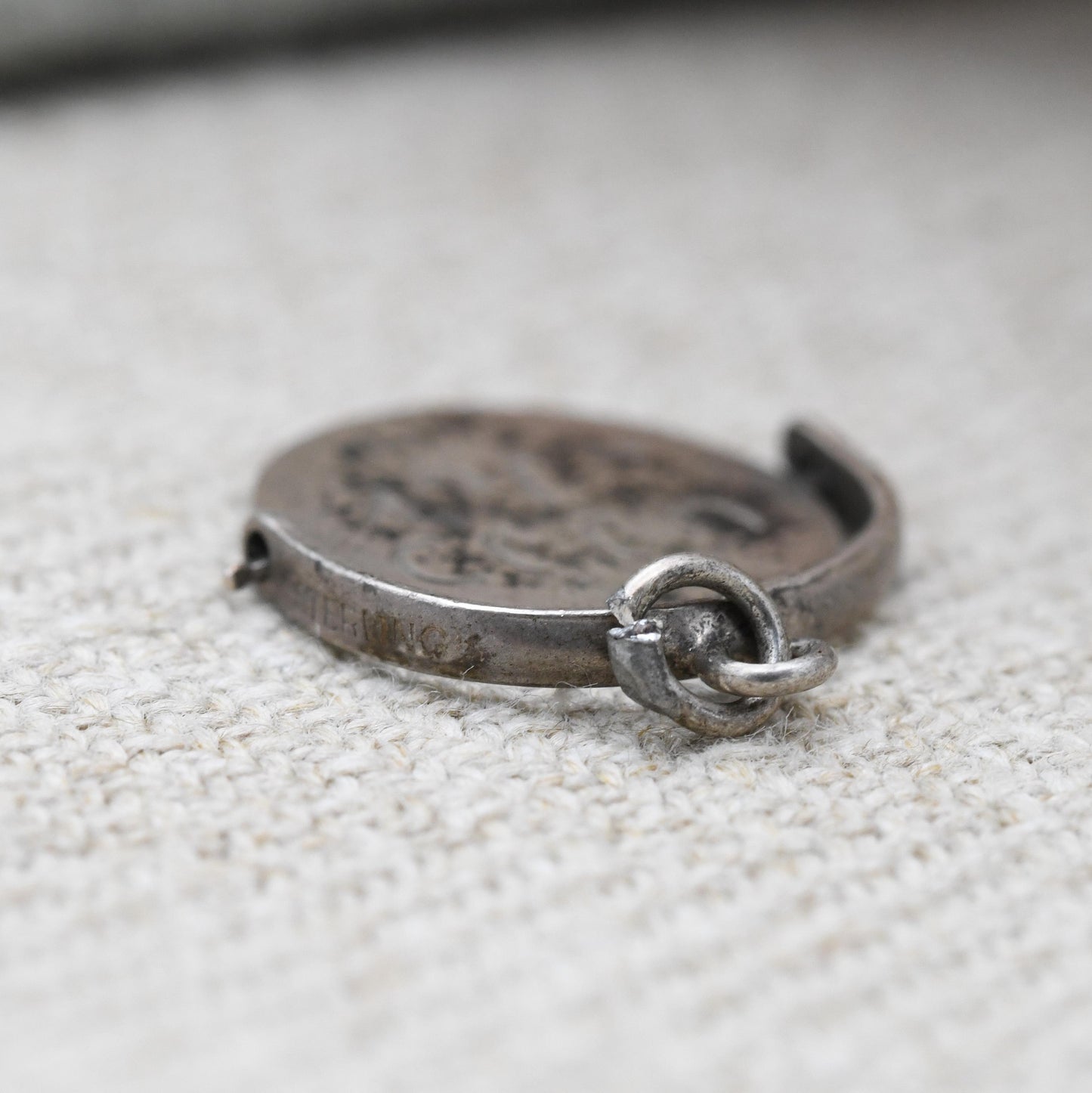 Vintage Sterling Silver Good Luck Spinning Charm Pendant - Spinner Fob | Lucky Charm | Gift for Charm Bracelet Necklace