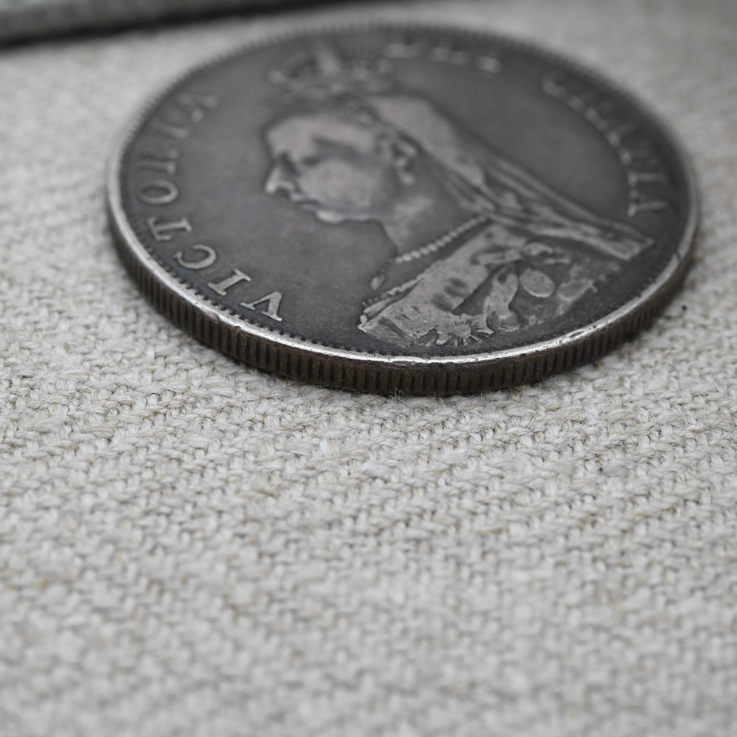 Antique 1889 Queen Victoria Double Florin Coin with Inverted 1 | Collectable Sterling Silver Coin