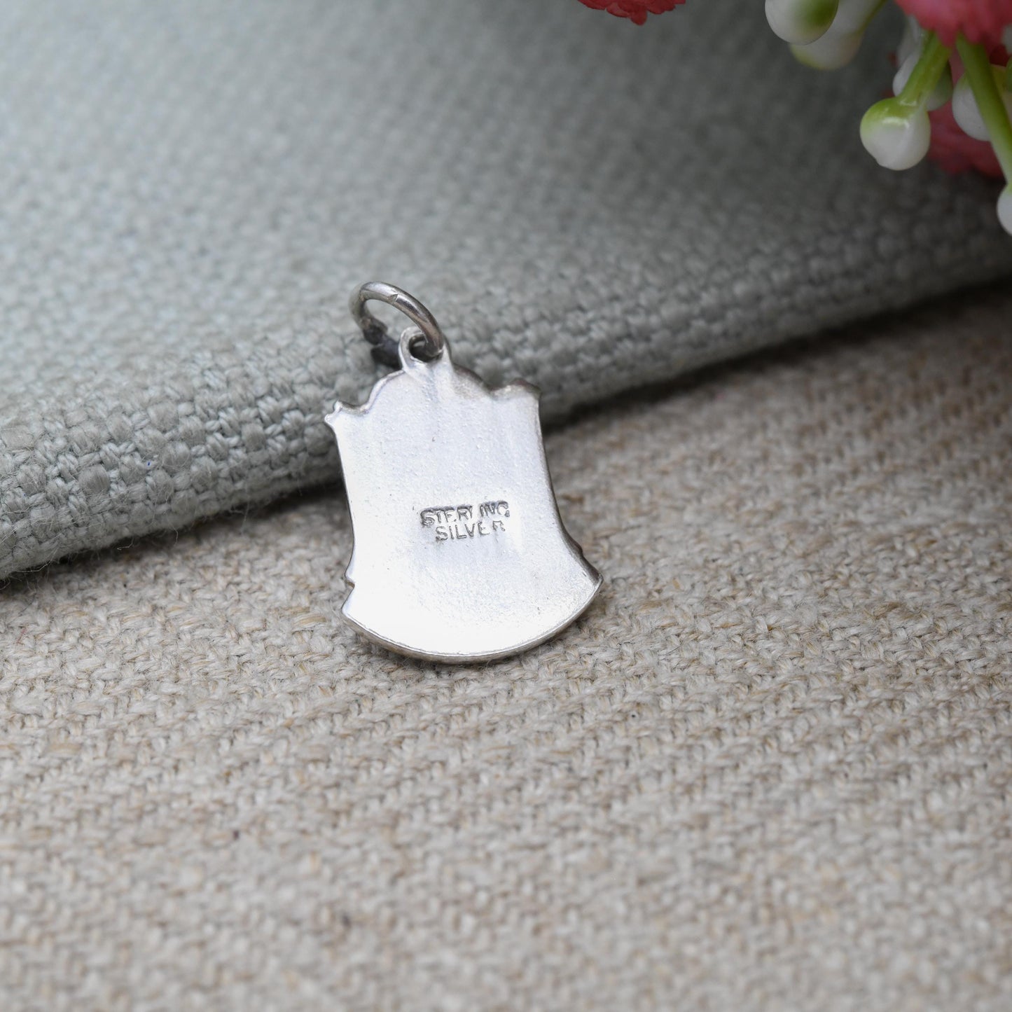 Vintage Sterling Silver Skegness Enamel Souvenir Shield Charm Pendant - England | Lincolnshire | Tourist | Souvenir Gift for Charm Bracelet
