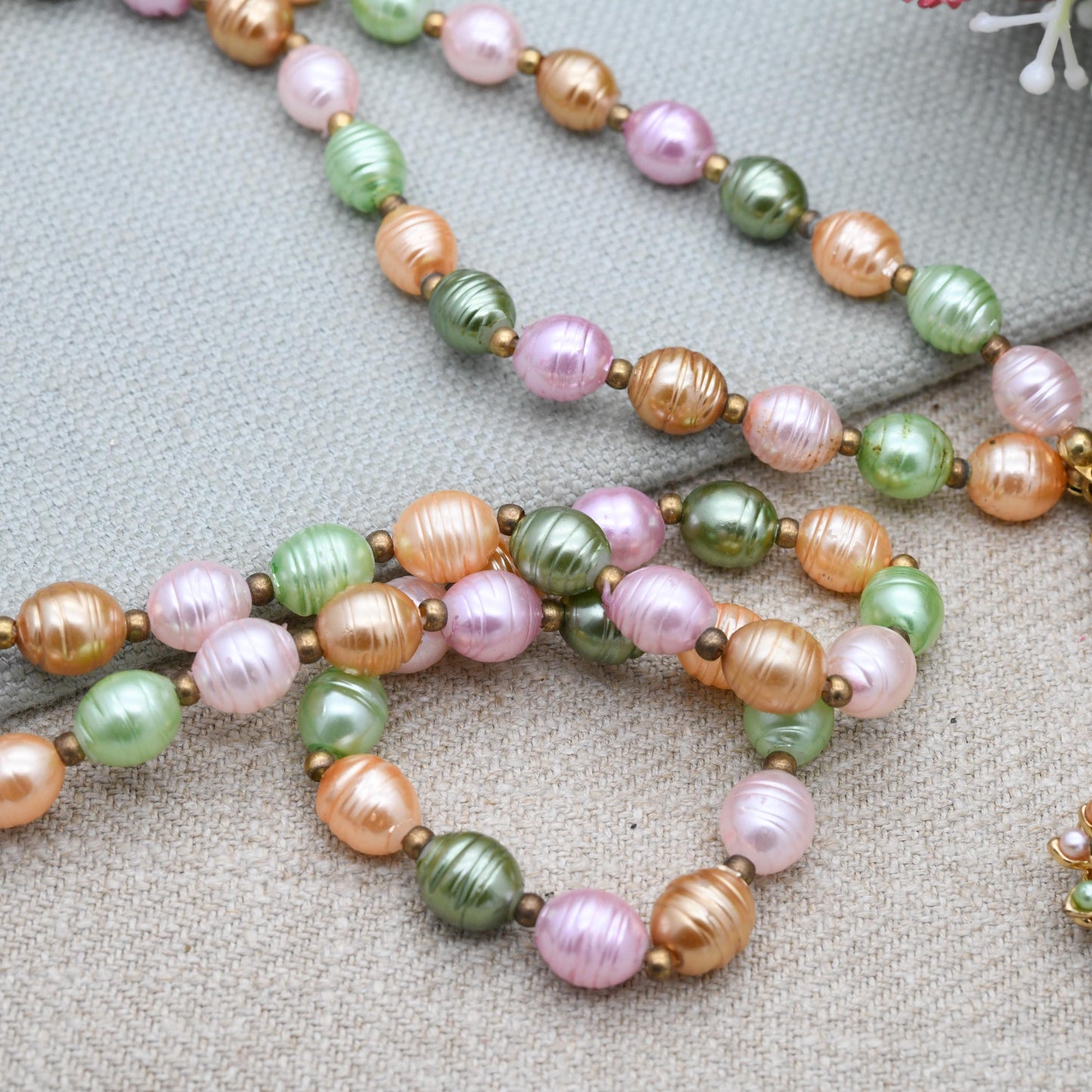 Vintage Butler and Wilson Faux Pearl Cross Necklace B&W with Colourful Stones - Branded Costume Jewellery