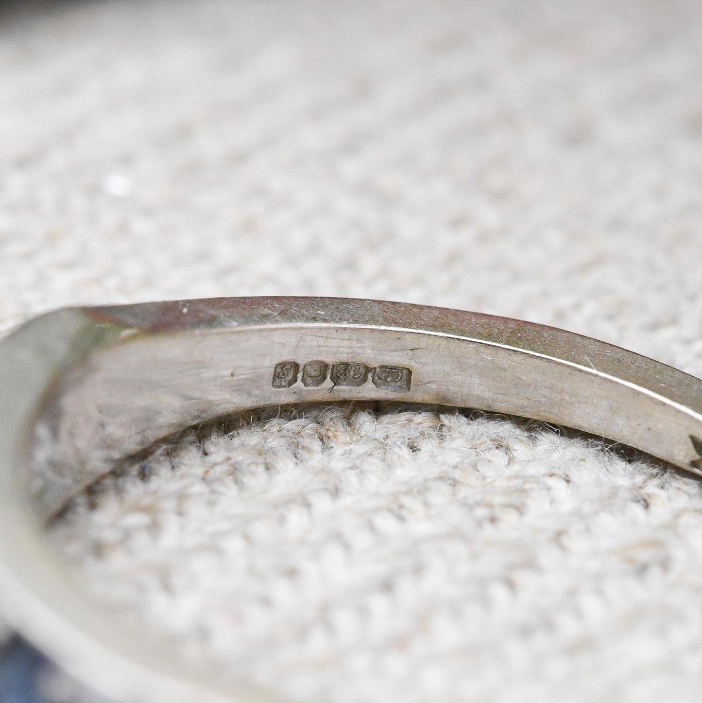 Vintage 18ct Gold Sapphire and Clear Stone Half Eternity Ring 1973 - Alternating Five Stone Engagement Ring | UK Size M 1/2 | US Size 6 1/2