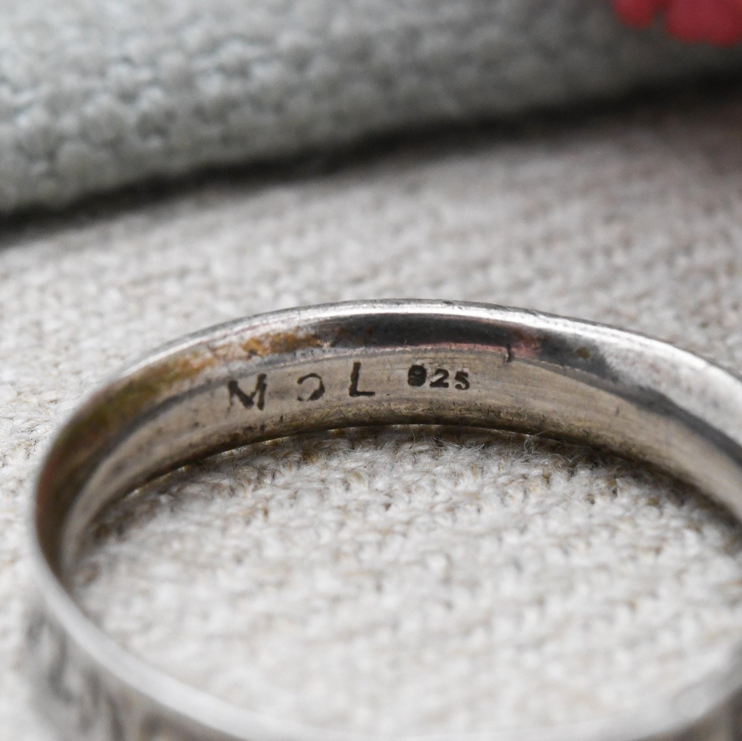 Vintage Sterling Silver Posy Ring Pences Povr Moye Dv - Think of Me God Willing Inscription Museum of London Ring | Size UK - T | US - 9 1/2