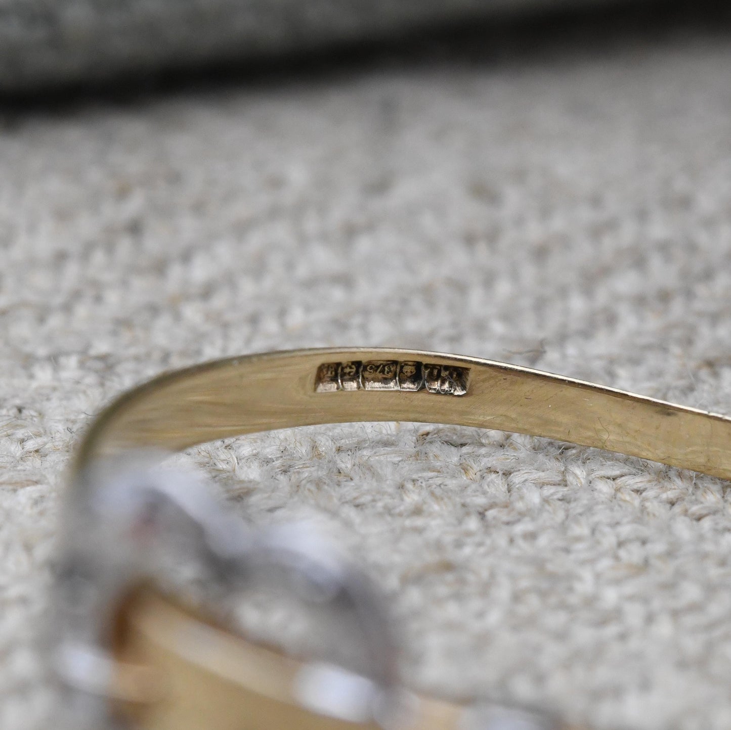 Vintage 9ct Gold Diamond Heart Buckle Ring – Yellow & White Gold Open Heart Design | Sentimental Gift | UK Size - T | US Size - 9 3/4