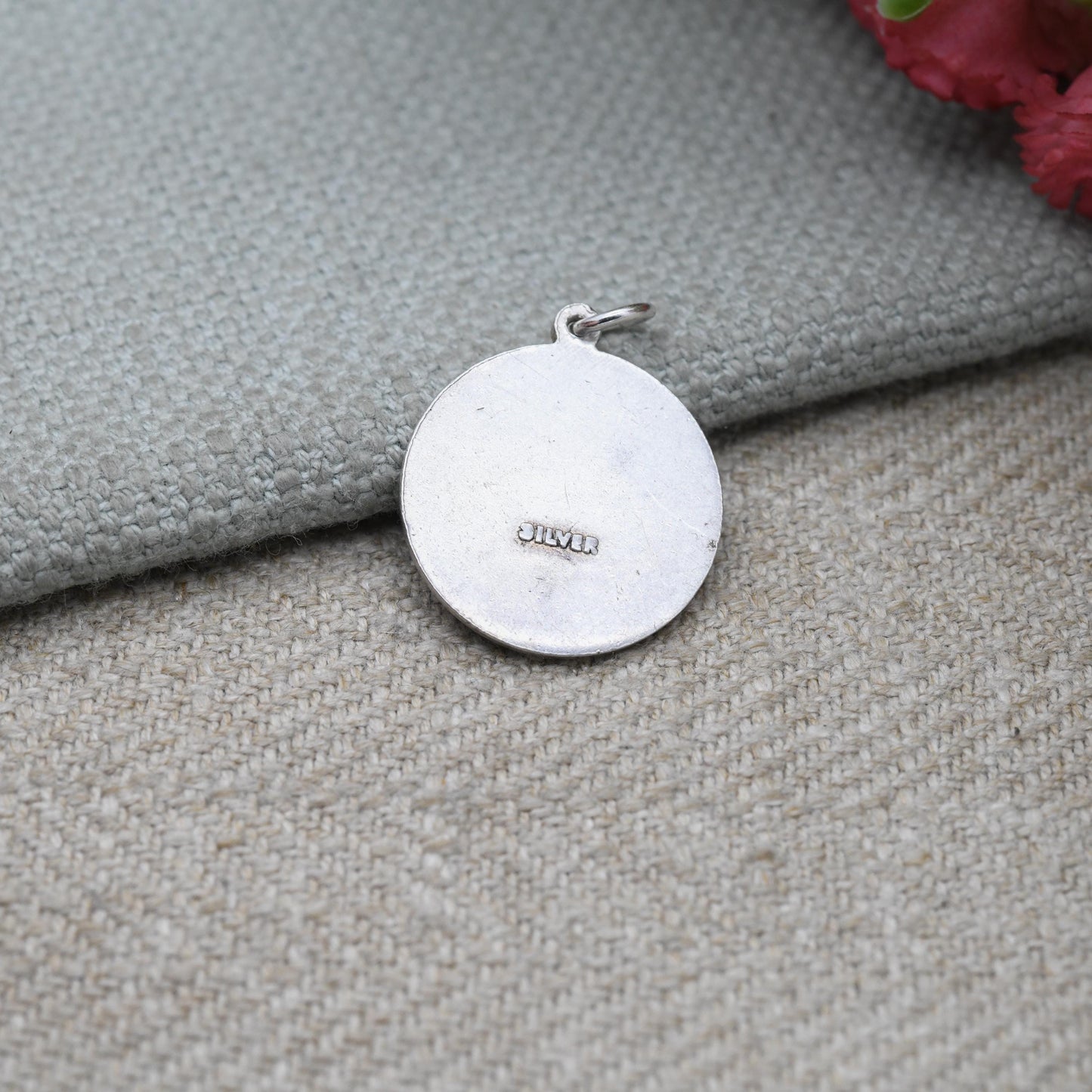 Vintage Silver Lord's Prayer Token Charm Pendant - Inscribed Religious Jewellery | Gift for Baptism Christening
