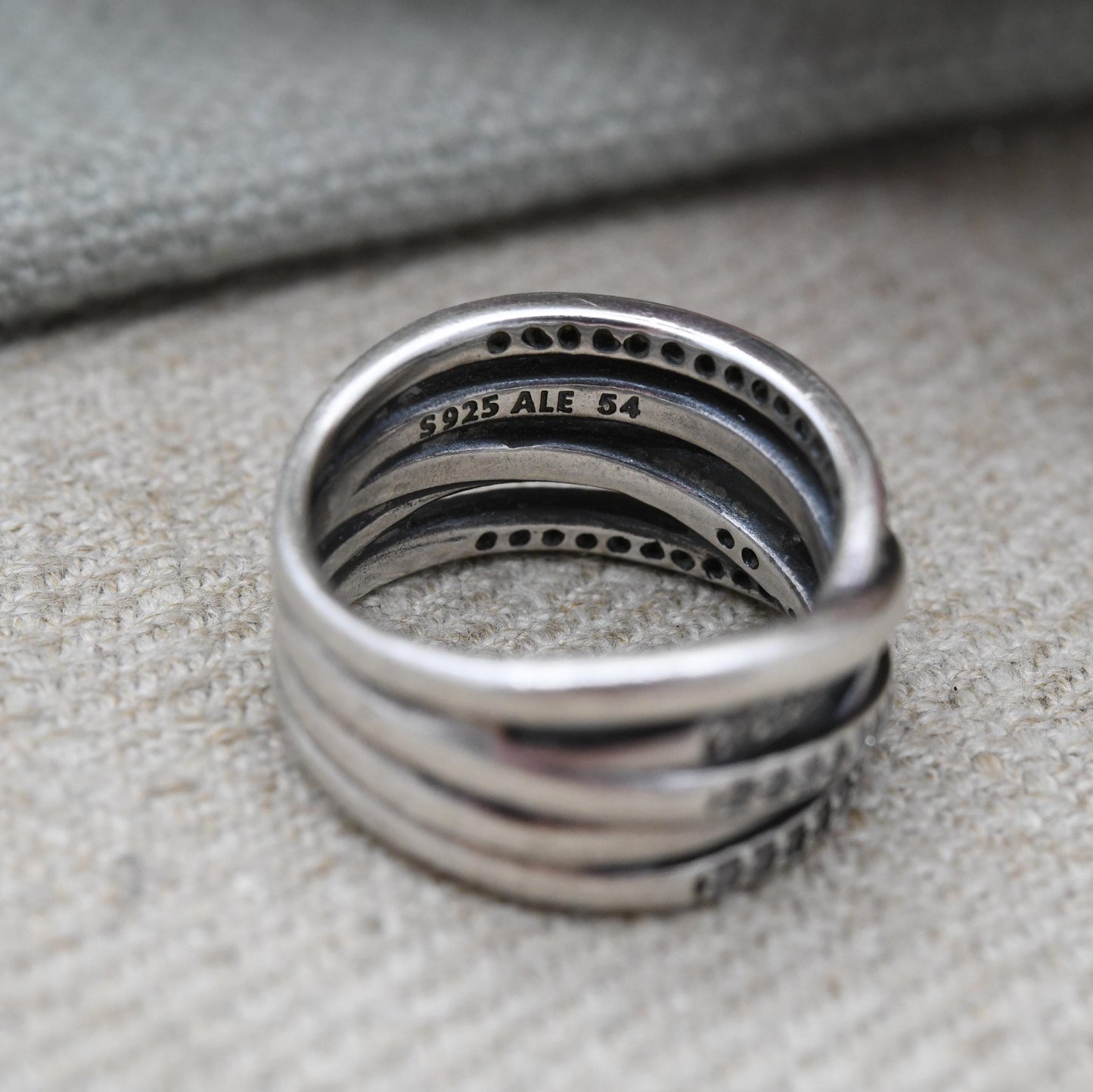 Pandora Sterling Silver Multi Band White Stone Stacking Ring - Pavé Setting | Pretty Gift for Her | UK Size - N | US Size - 6 3/4