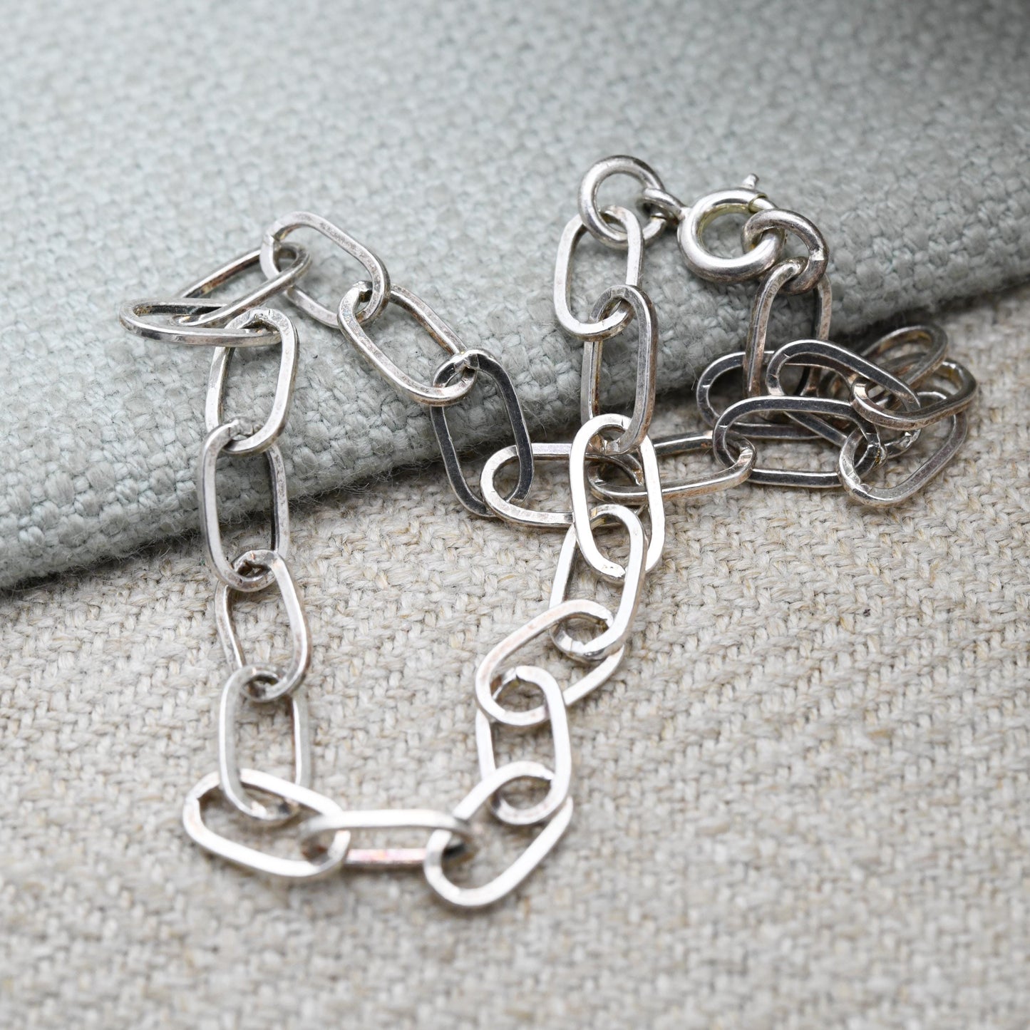 Vintage Sterling Silver Cable Link Bracelet - Unisex Gift for Him Her