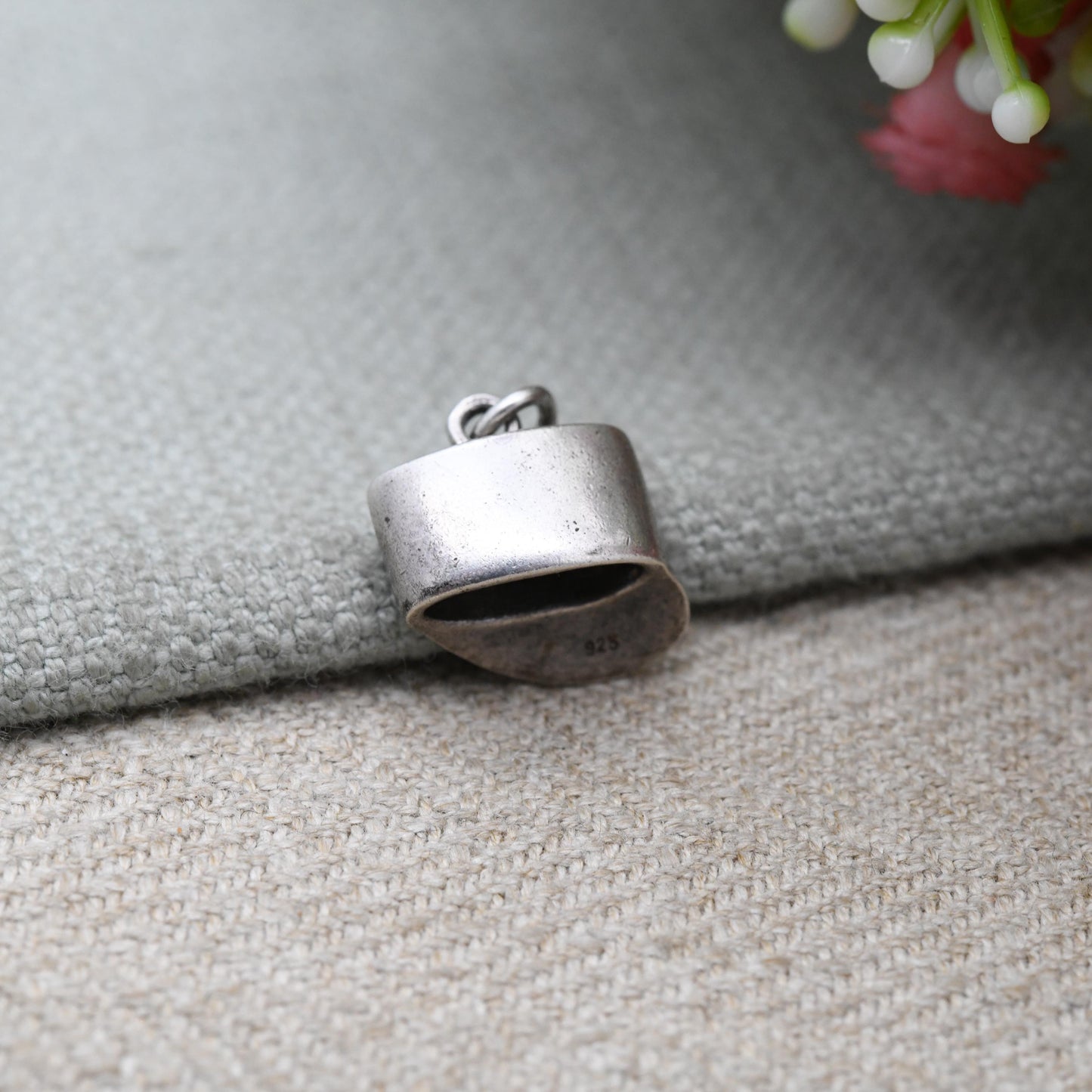 Vintage Sterling Silver Royal Hat Charm Pendant - Royalty Cap | Crown Detail | England Souvenir | Gift for Charm Bracelet