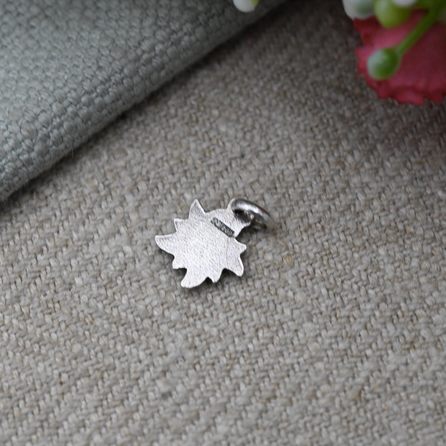 Vintage 800 Silver Edelweiss Flower Charm Pendant - Austrian Italian Swiss Floral Gift | Souvenir Gift for Charm Bracelet