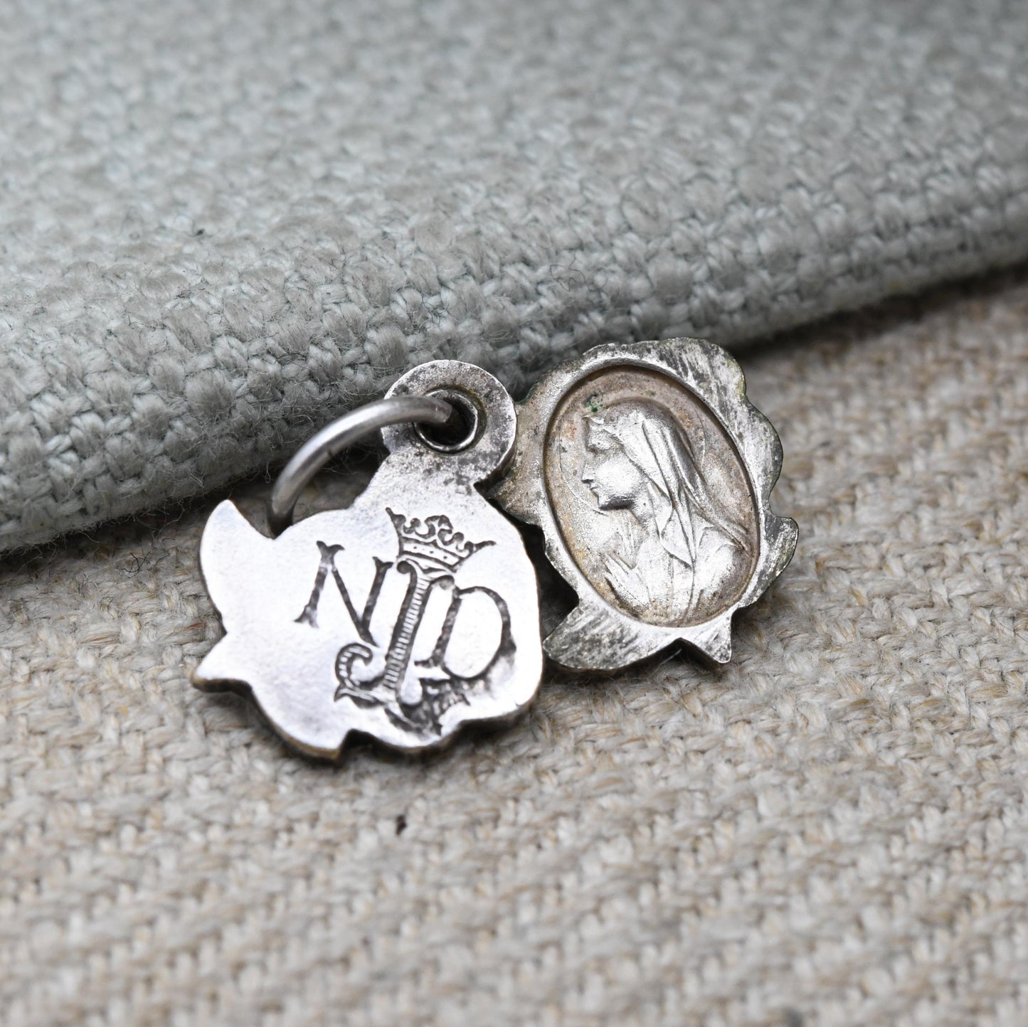 Vintage Notre Dame De Lourdes Opening Rose Locket Monogram Charm - Sanctuary of Our Lady of Lourdes | Christian Pilgrimage Jewellery