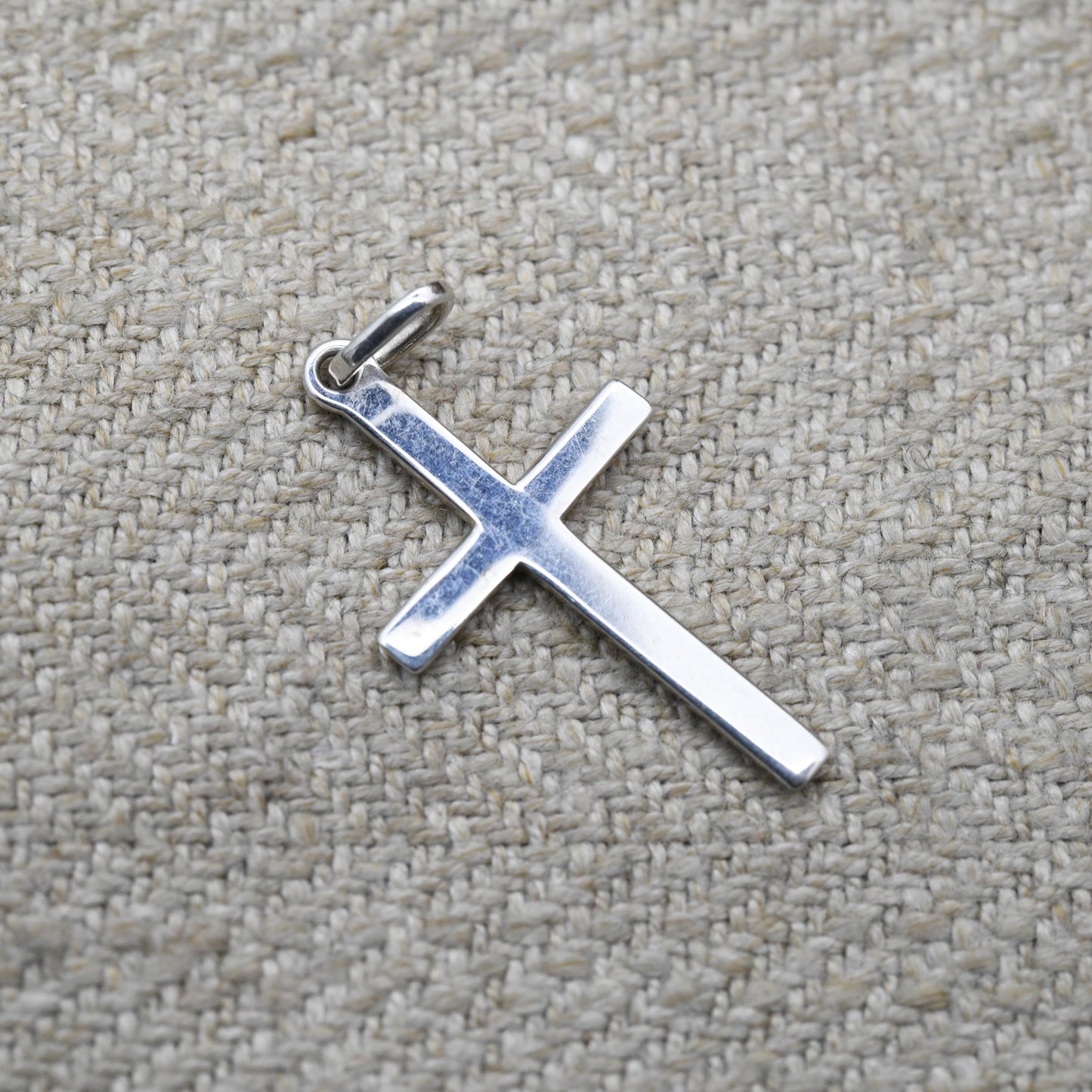 Vintage Sterling Silver Small Cross Pendant - Religious Gift | Little Plain Cross | Christian Necklace