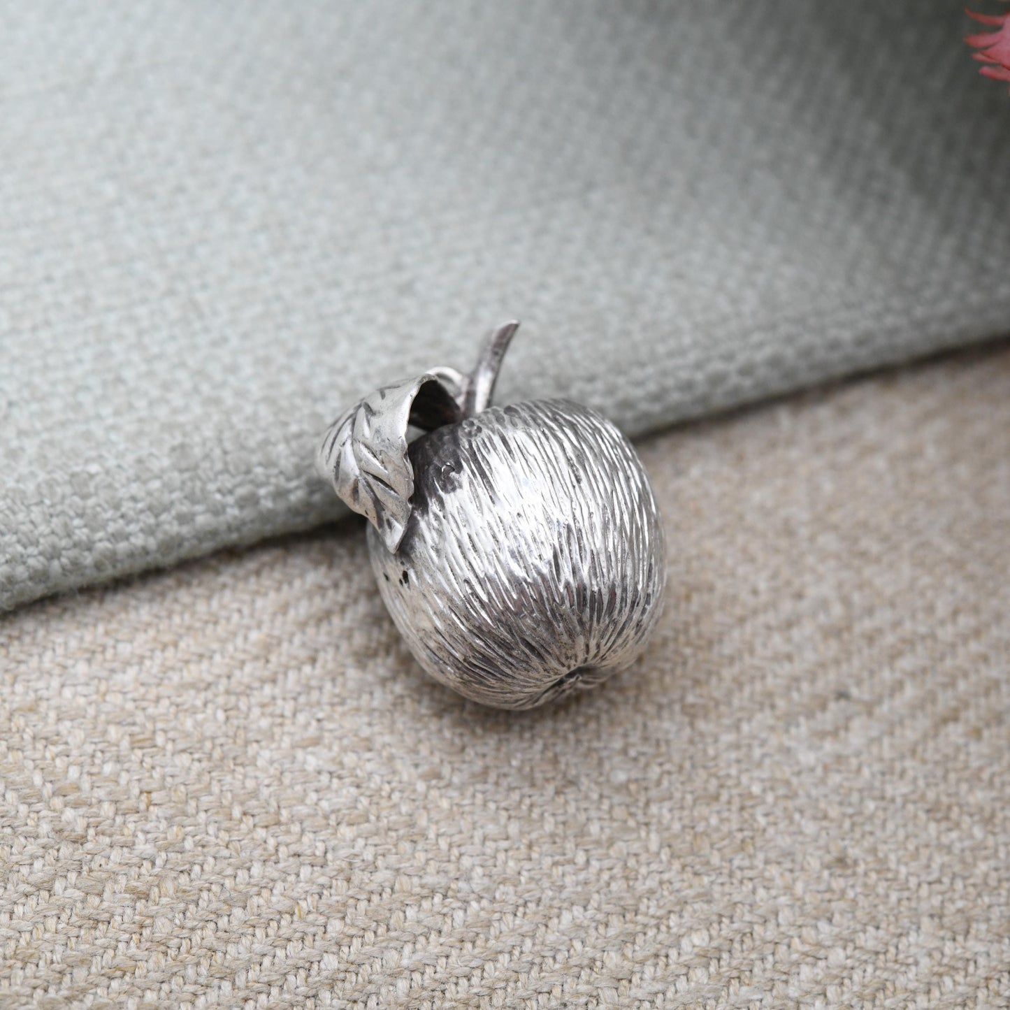 Vintage Sterling Silver Apple Charm Pendant 1977 - Fruit Pendant | Food Charm