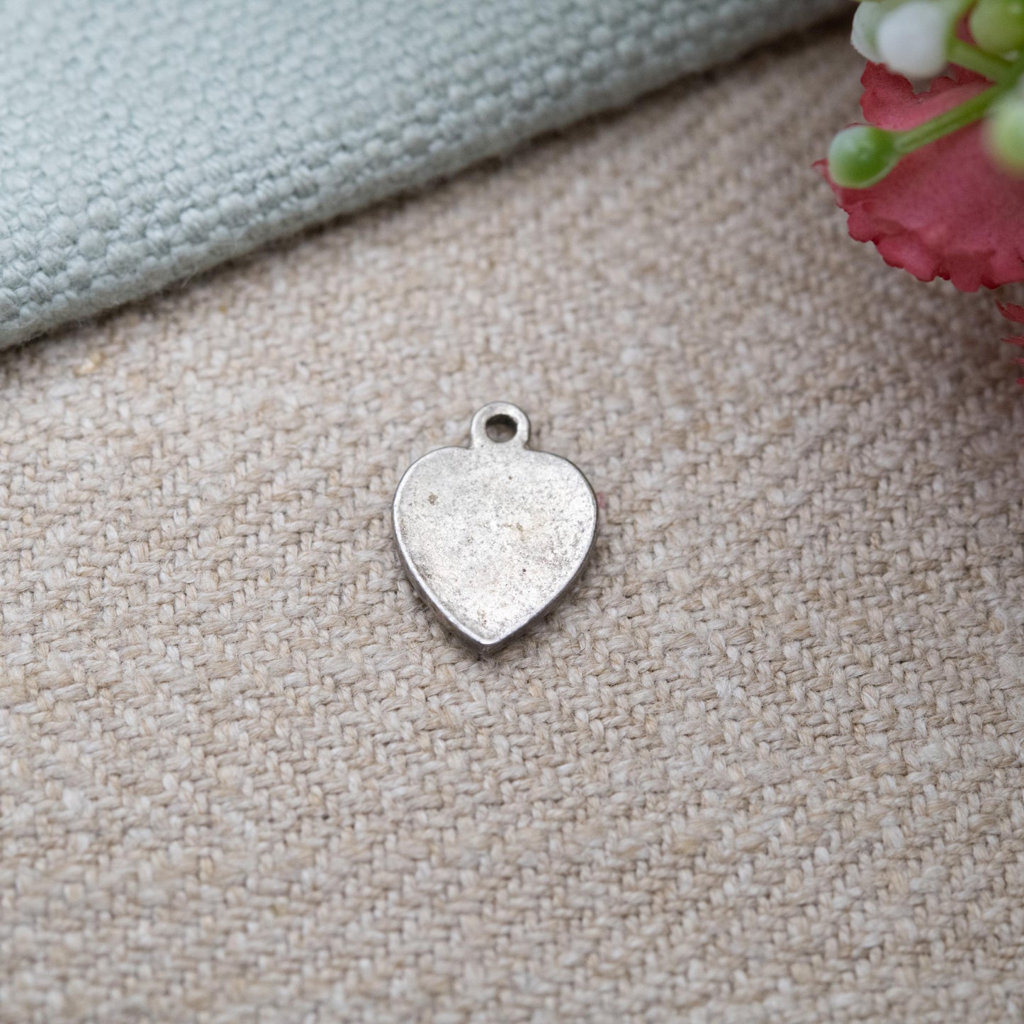 Vintage Sterling Silver Love Heart Charm Pendant - Small Love Heart | Romantic Gift for Charm Bracelet