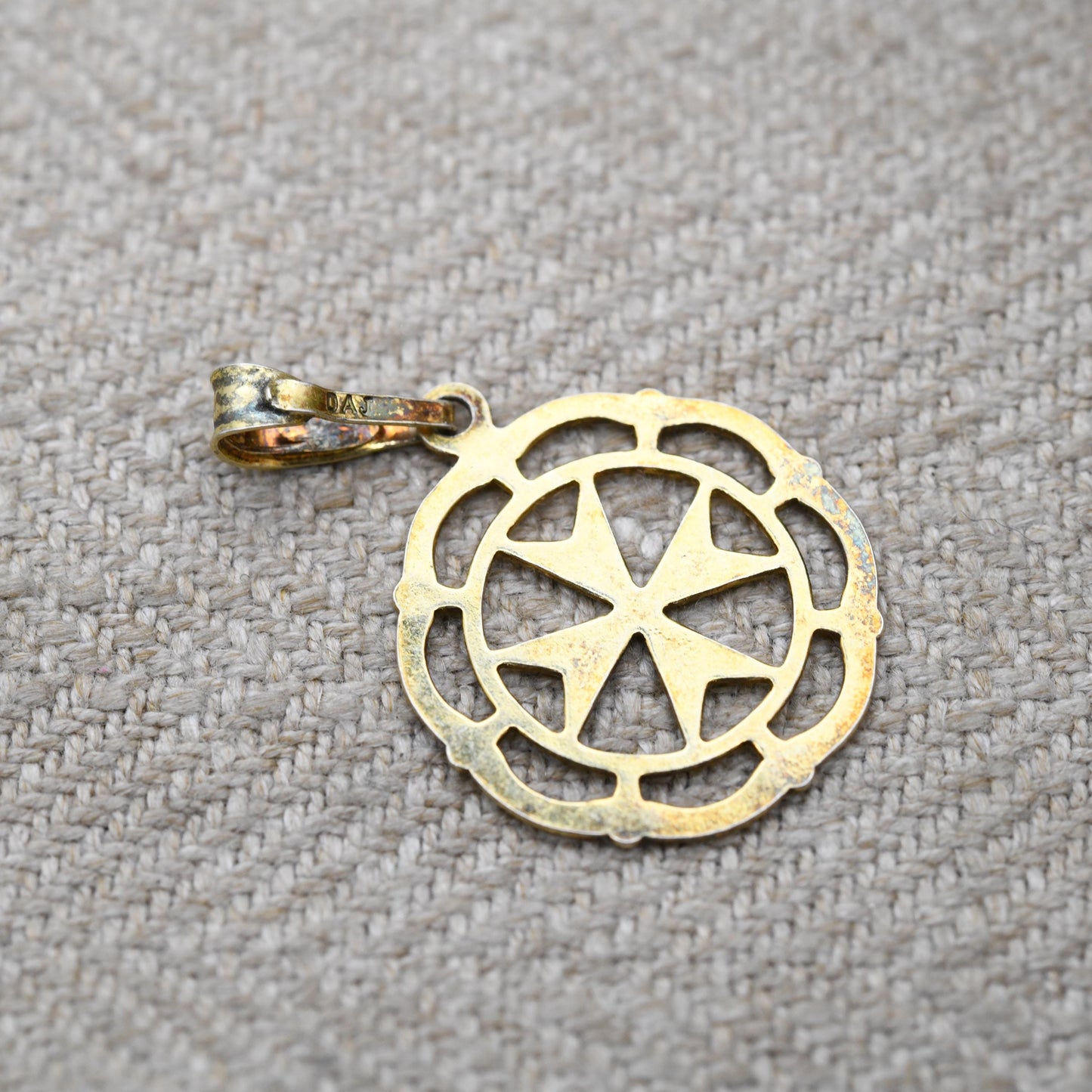 Vintage Gold Plated Sterling Silver Maltese Cross Pendant - Pretty Gift for Charm Necklace Stack