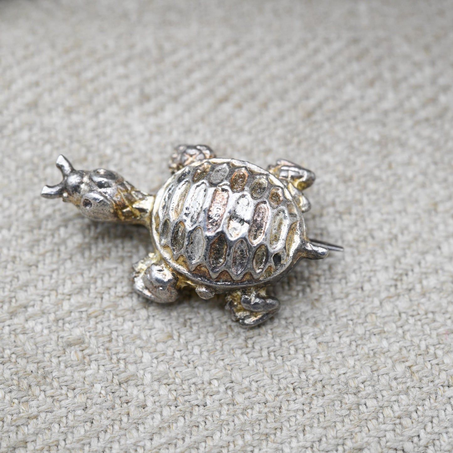 Vintage Sterling Silver Tortoise Brooch - Gift for Animal Lover