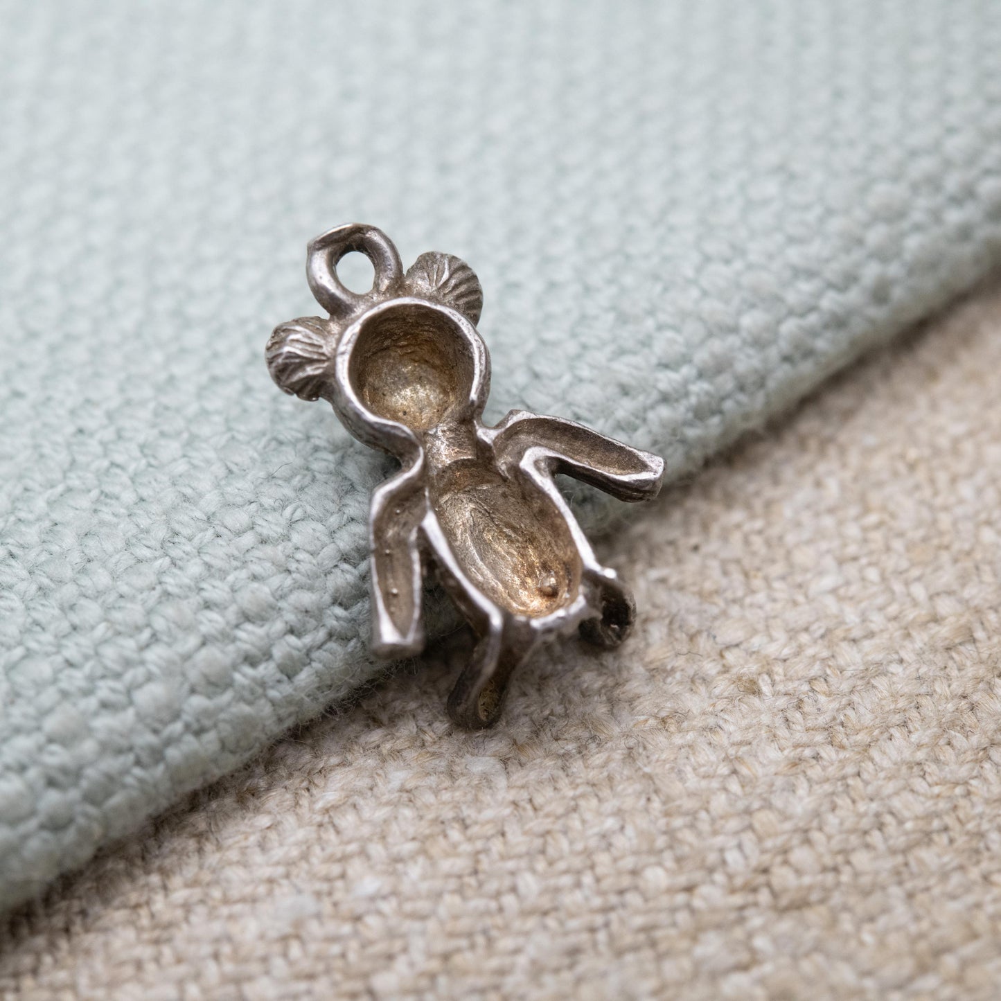 Vintage Sterling Silver Teddy Bear Charm Pendant - Cute Animal Toy | Childrens Gift for Charm Bracelet