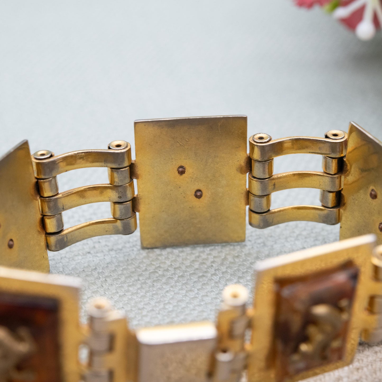 Vintage Jean Painlevé Salamander Bracelet c. 1920s Art Deco Jewellery with Early Plastic Tortoiseshell Bakelite