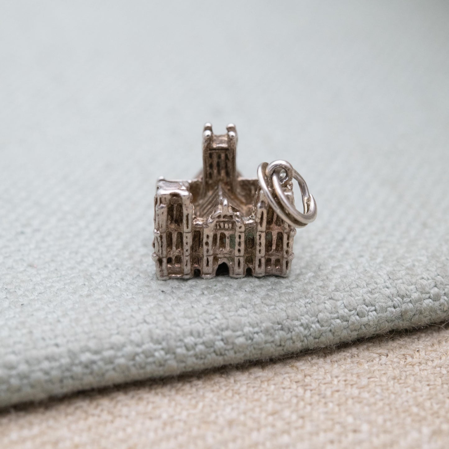 Vintage Sterling Silver Cathedral Charm Pendant - Wells Cathedral | Somerset England | Travel | Souvenir Gift for Charm Bracelet