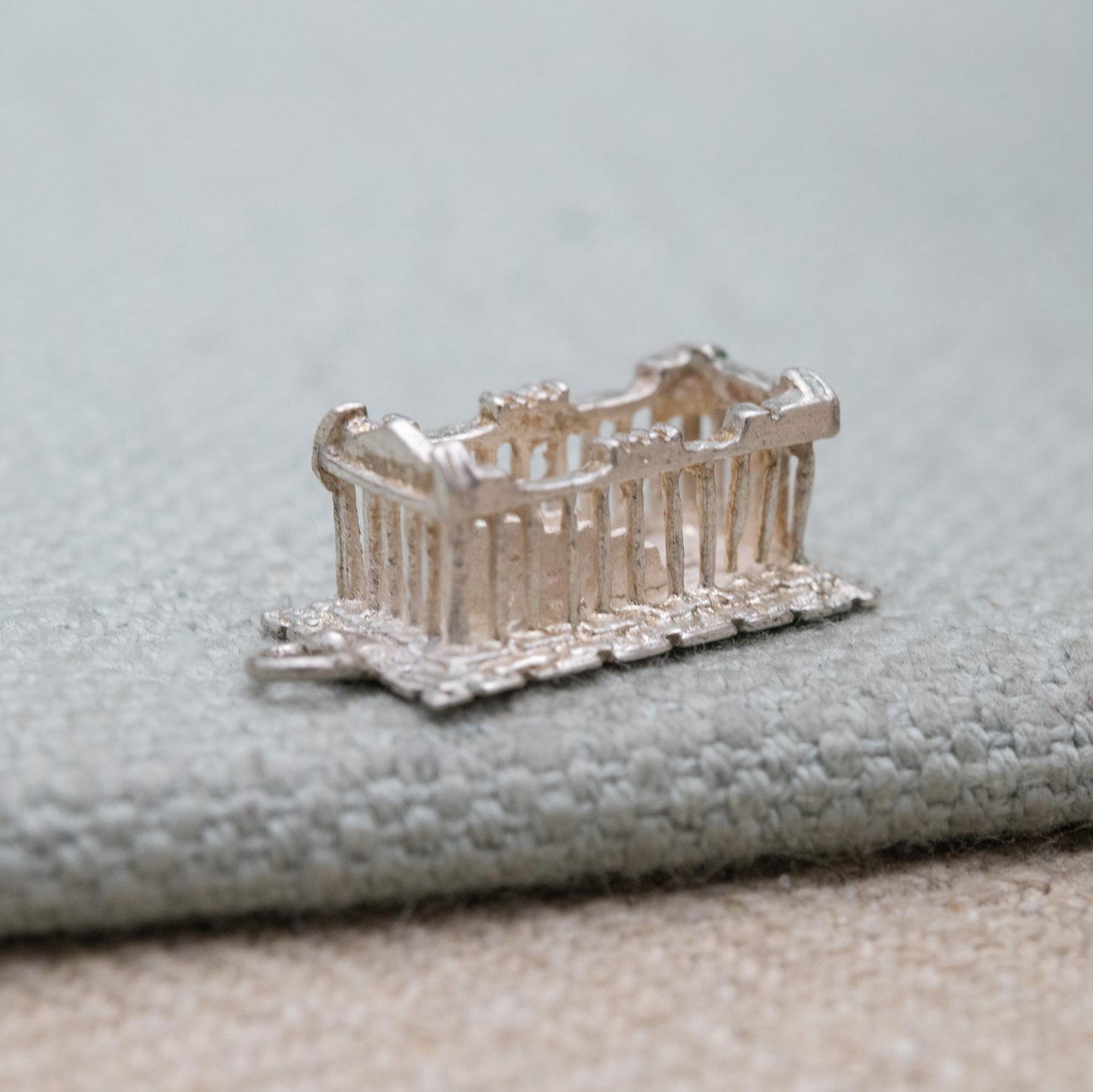 Vintage European Silver Athens Parthenon Charm Pendant - Ruined Temple | Ancient Greece Souvenir | Acropolis Gift for Charm Bracelet