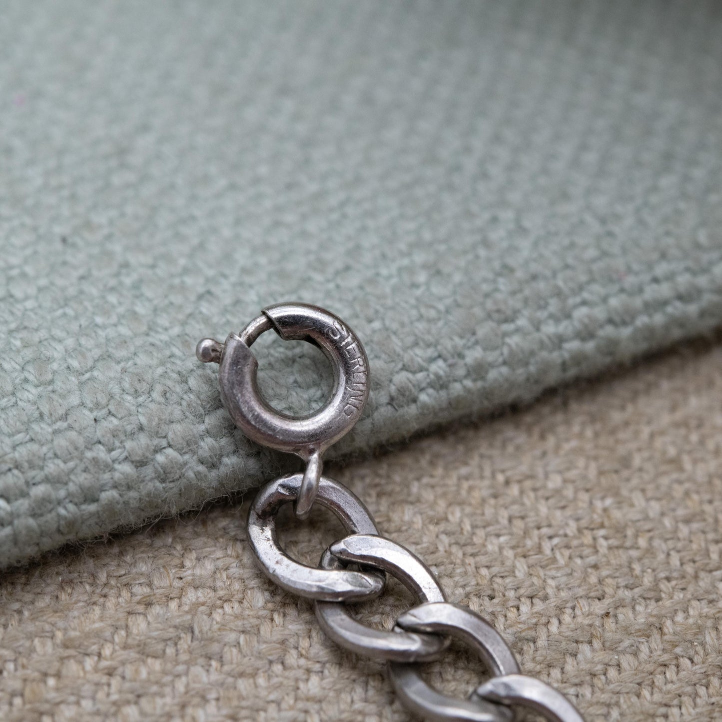 Vintage Sterling Silver Chain Bracelet - Rounded Curb Links | Unisex Gift