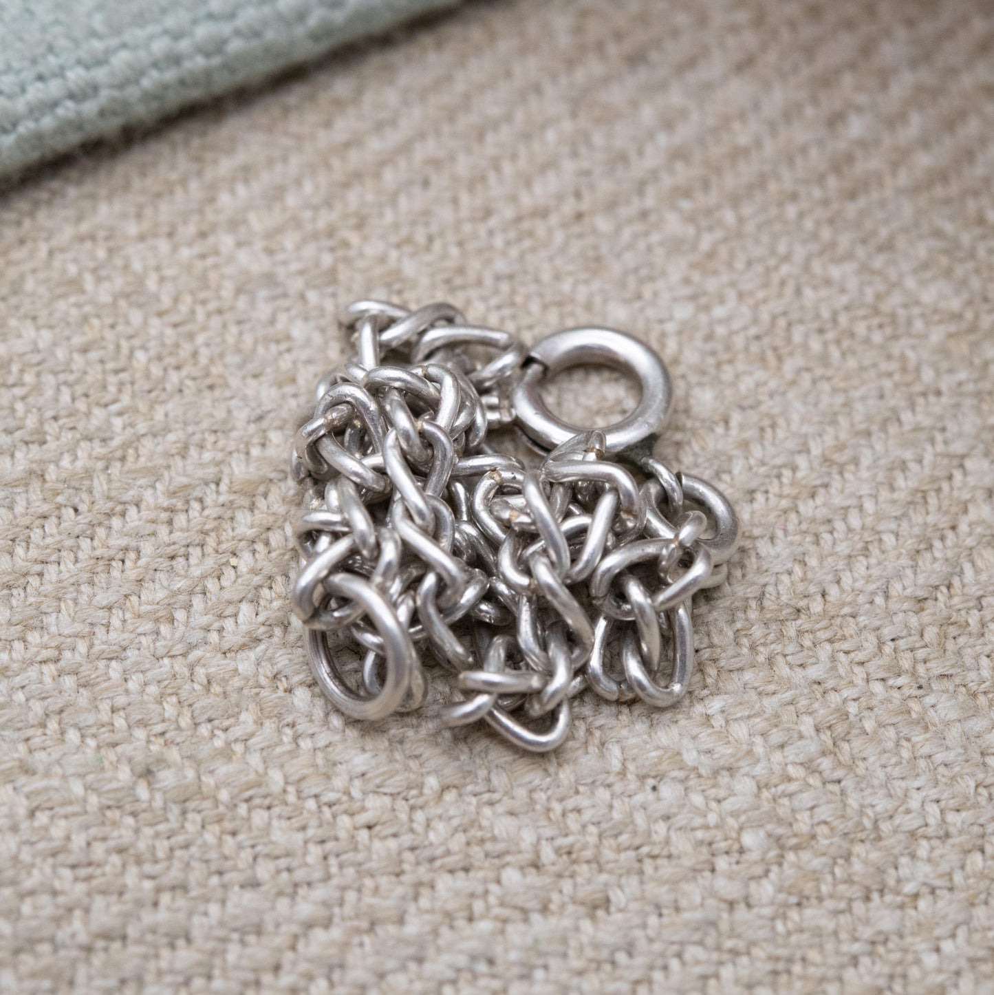 Vintage Sterling Silver Chain Bracelet - Rounded Curb Links | Charm Bracelet