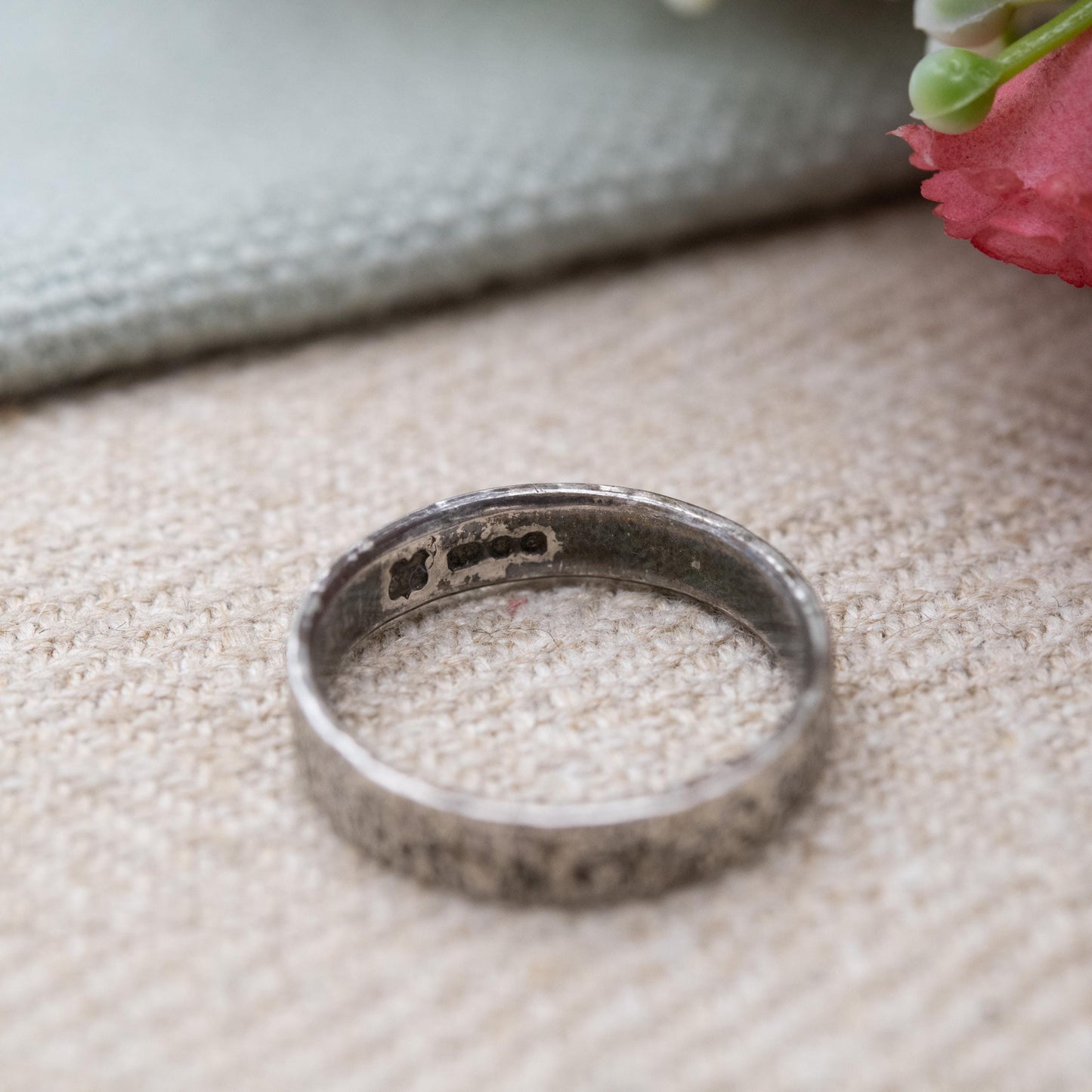 Vintage Sterling Silver Textured Band 1979 - Minimalist Ring | Gift for Her | Size UK - J 1/2 | US - 5