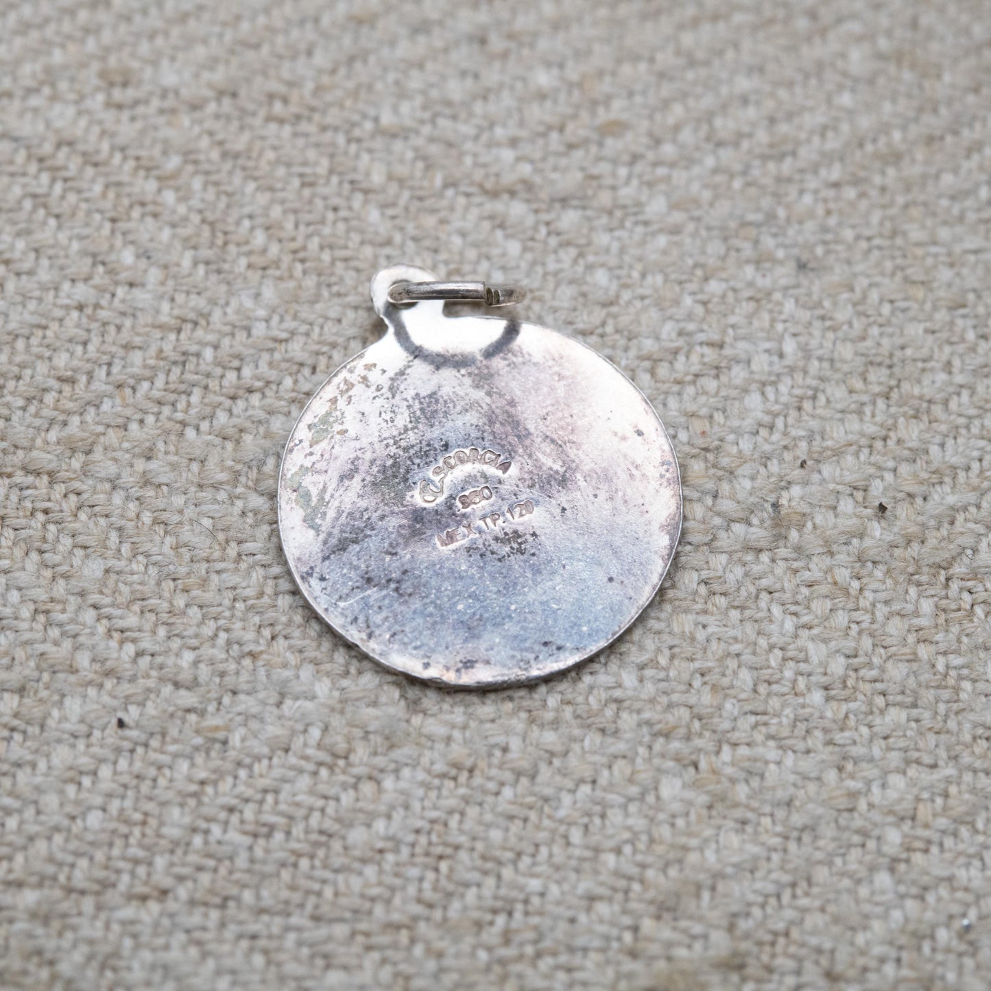 Vintage Mexican Silver Mayan Calendar Pendant – Traditional Central American Design | Signed Mexico 950 | Travel Souvenir Jewellery