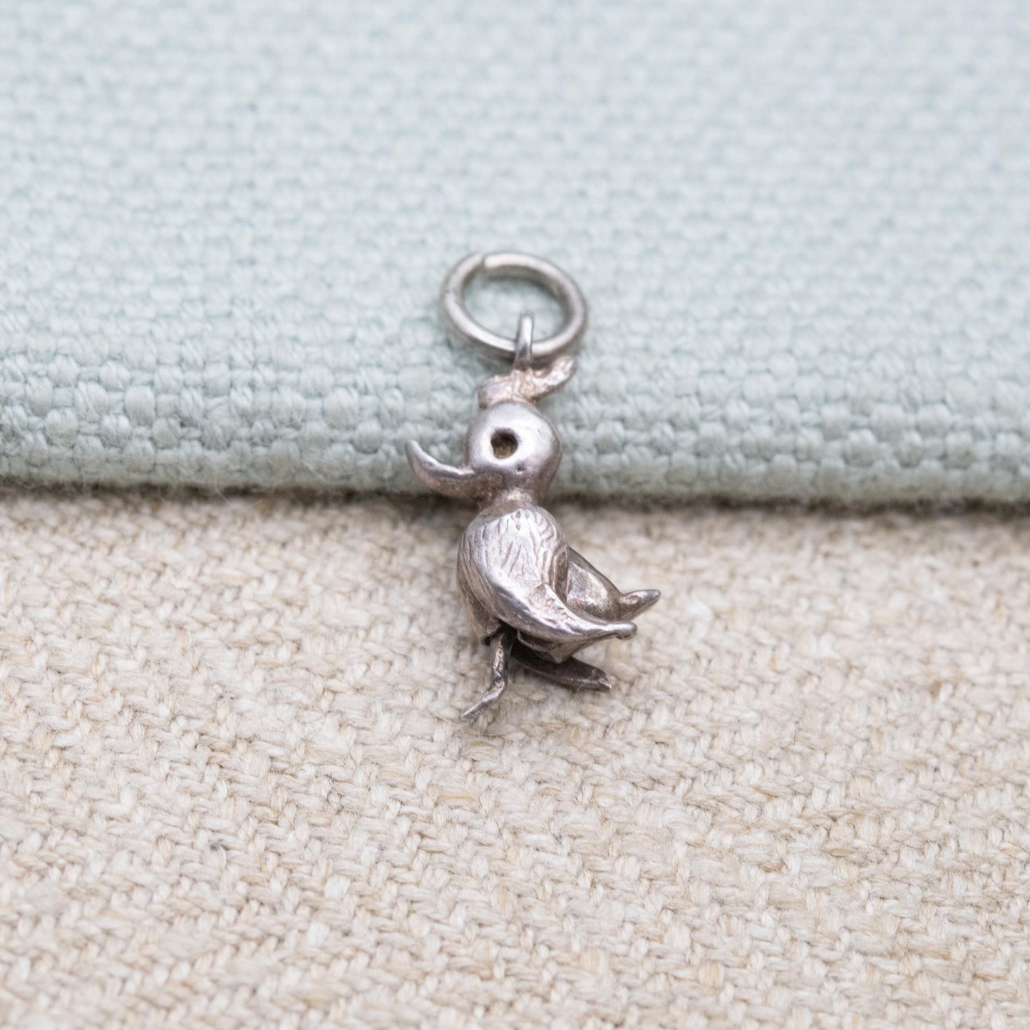 Vintage Sterling Silver Moving Bird Charm Pendant - Song Bird Animal Lover | Articulated Wings and Feet | Gift for Charm Bracelet