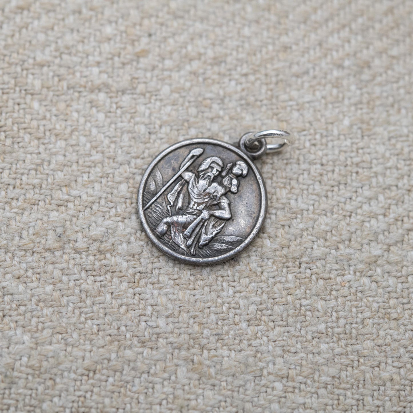 Vintage Sterling Silver Charles Horner St. Christopher Pendant - Embossed Relief | Saint of Travelling | Religious Jewellery