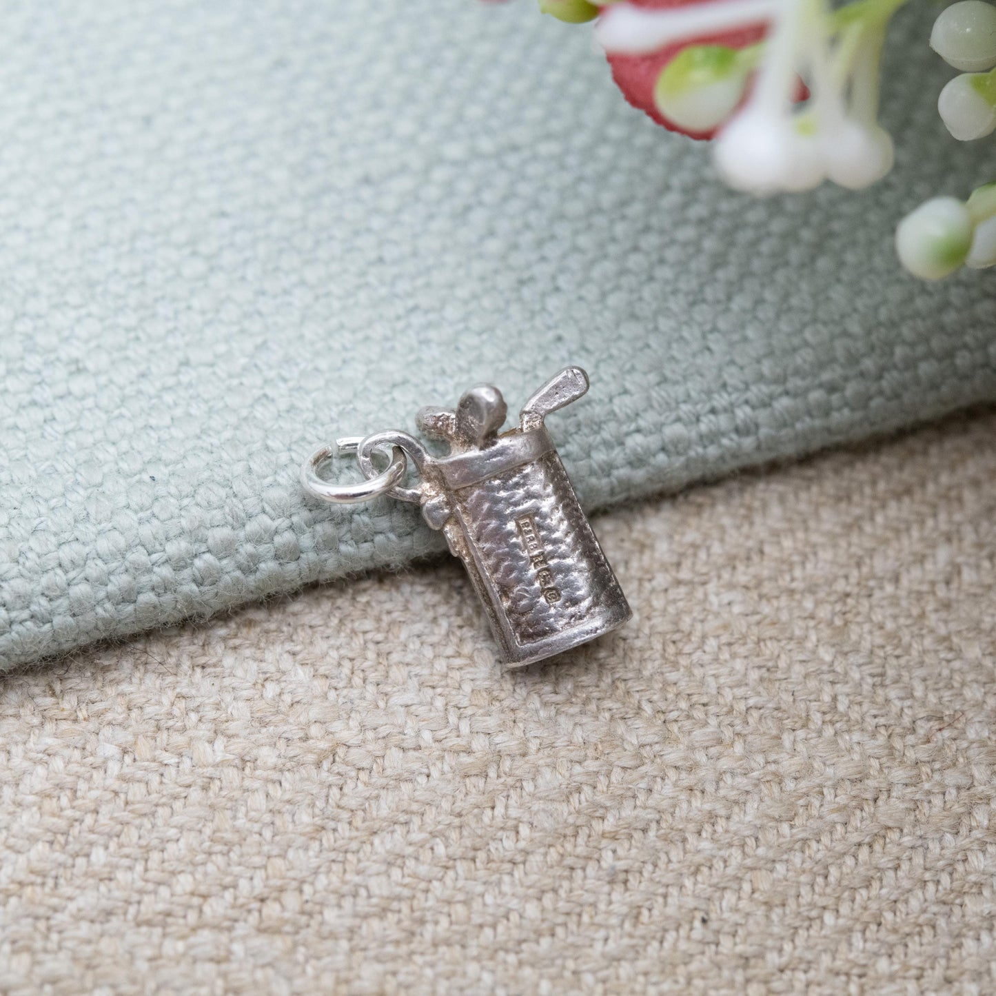 Vintage Sterling Silver Golf Caddy Charm Pendant - Sports Golfing Gift for Charm Bracelet