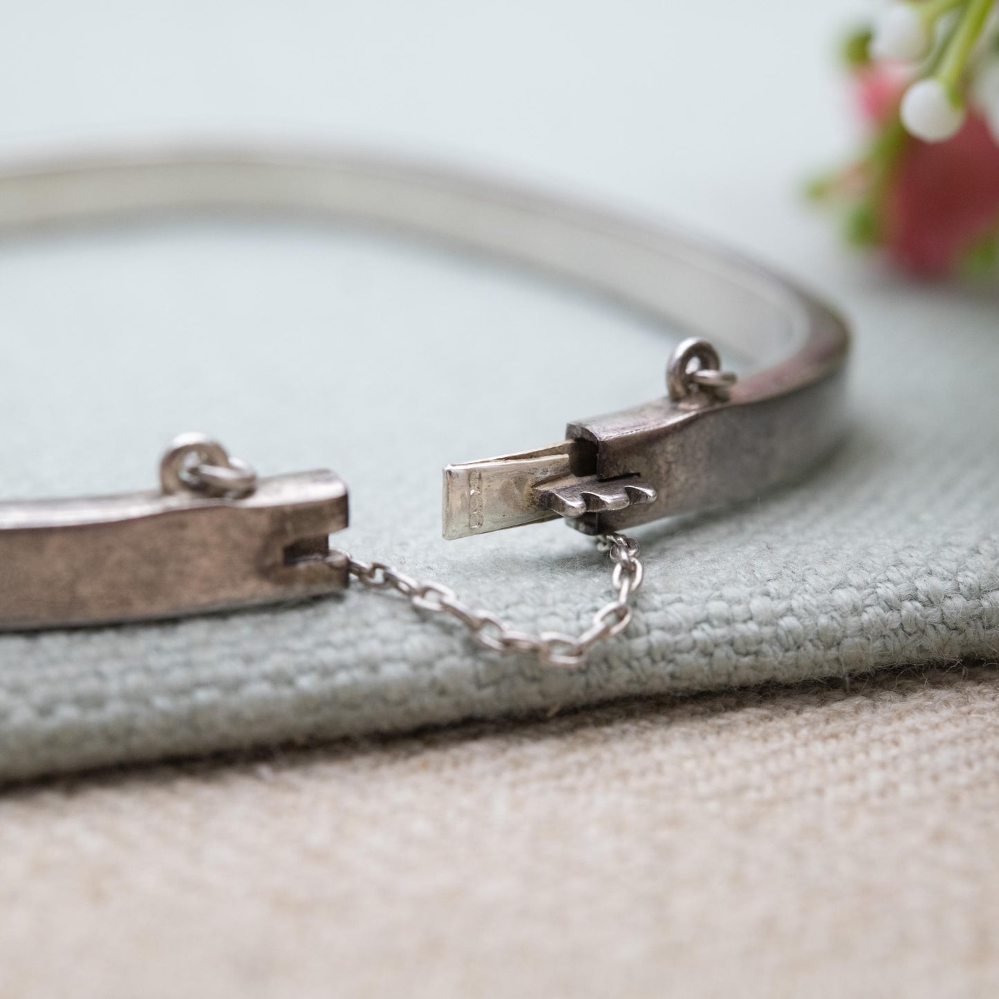 Vintage Sterling Silver Plain Bangle Bracelet - Minimalist Style | Mid-Century Jewellery | Gift for Her