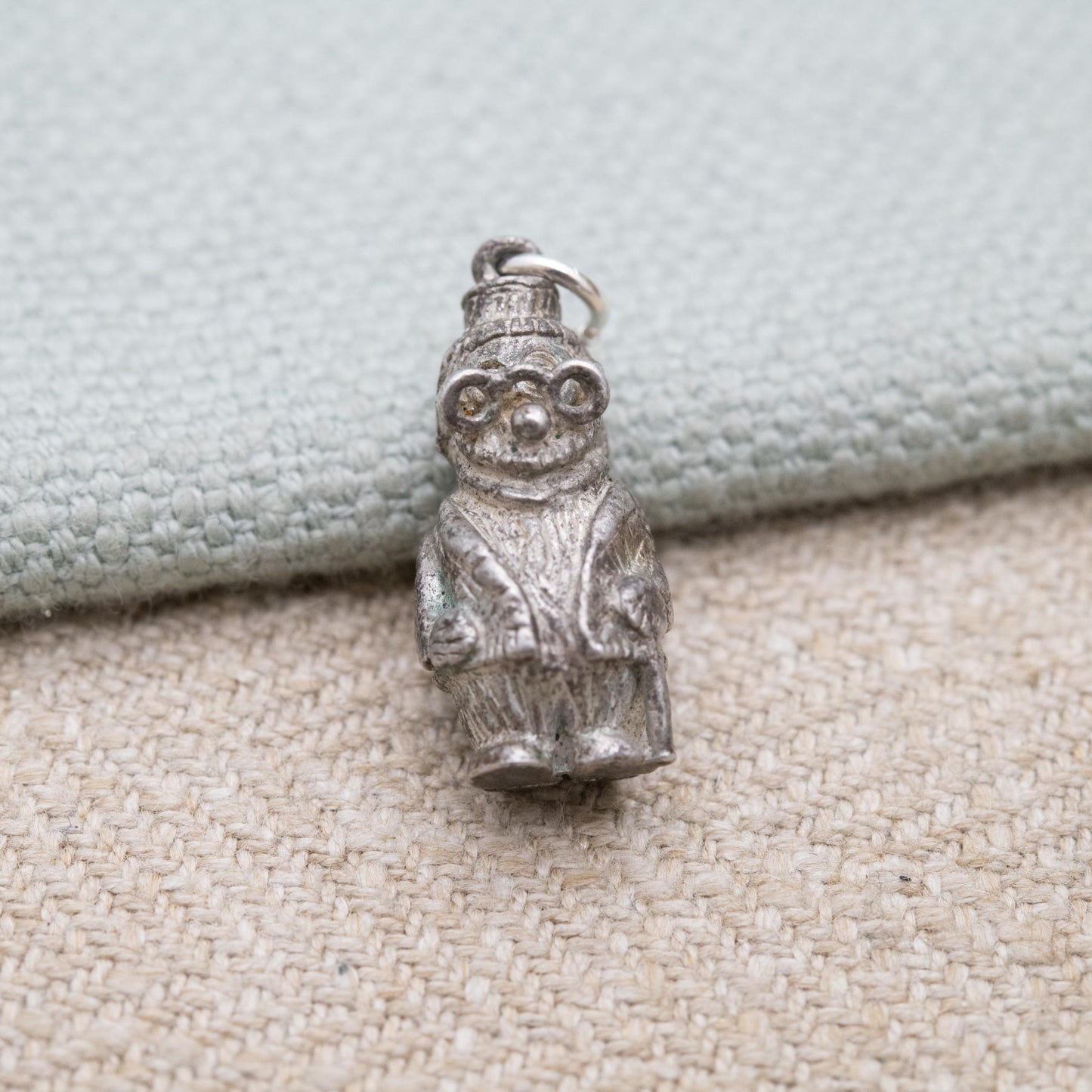 Vintage Sterling Silver Womble Great Uncle Bulgaria Charm Pendant 1974 - 70s Childrens Book Character | Collectable Gift for Charm Bracelet