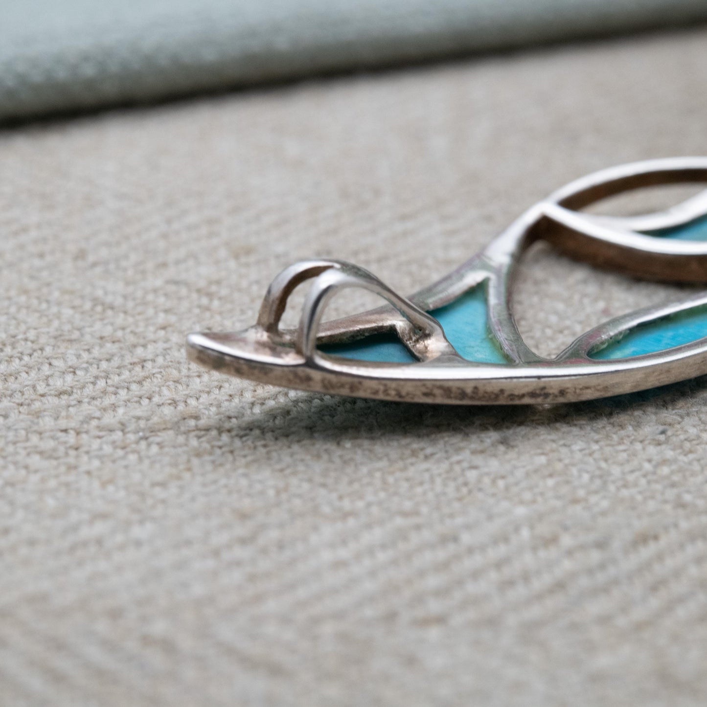 Suarti Sterling Silver Larimar Teardrop Pendant - Large Blue Gemstone and Openwork Design | Gift for Pendant Necklace