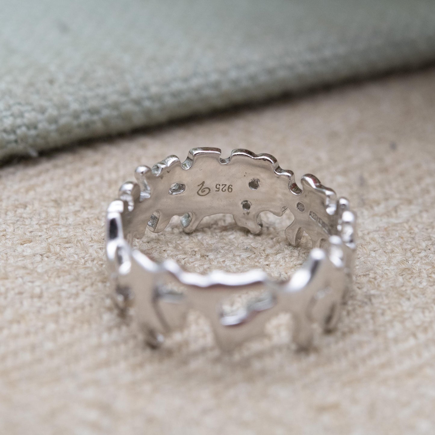 Vintage Sterling Silver Figural Band Ring - Minimalist Chunky Wave Band | UK Size - K 1/2 | US Size - 5 3/4