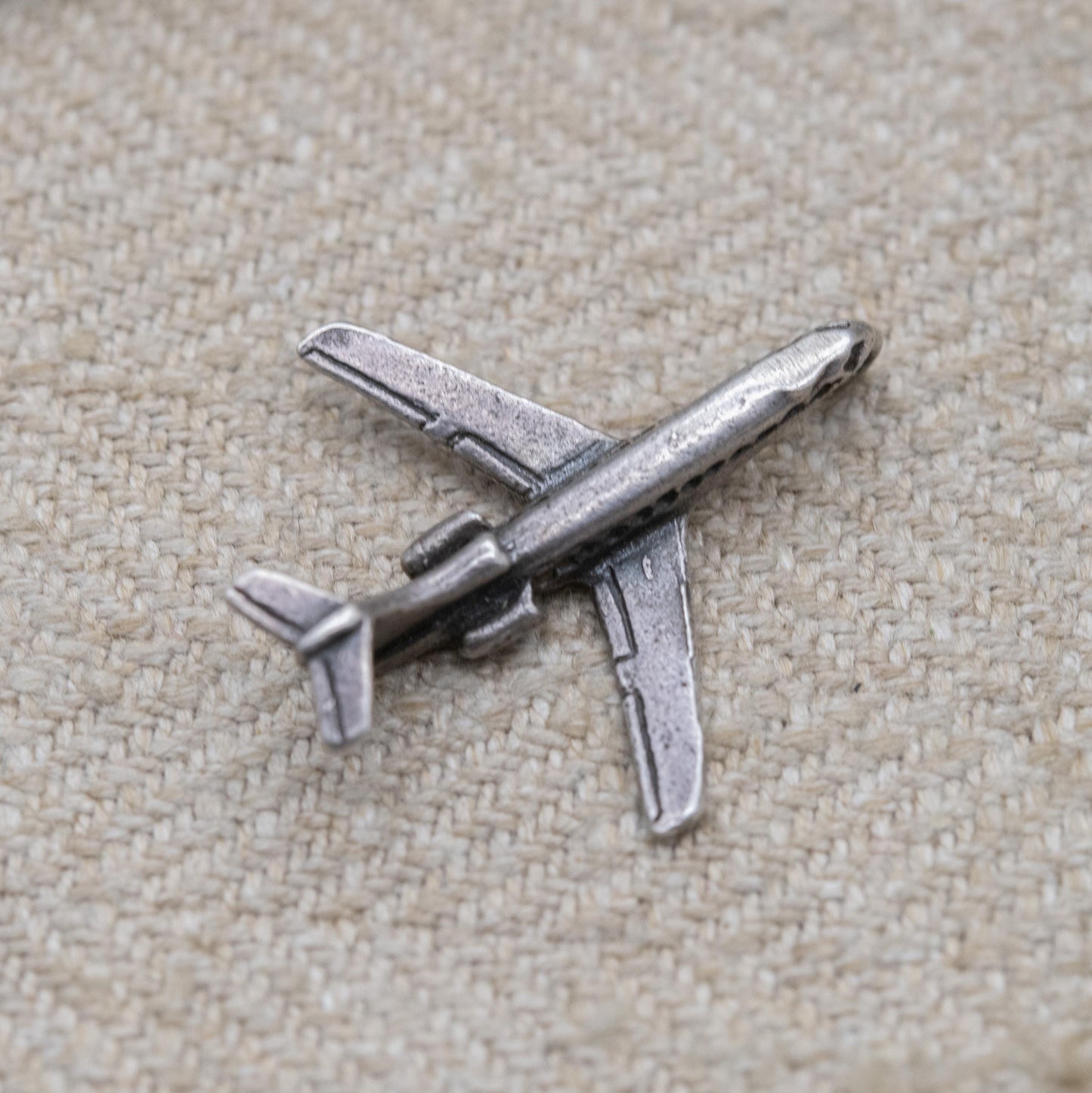 Vintage Sterling Silver Airplane Travel Charm Pendant - Passenger Jet Aircraft | Gift for Charm Bracelet Necklace