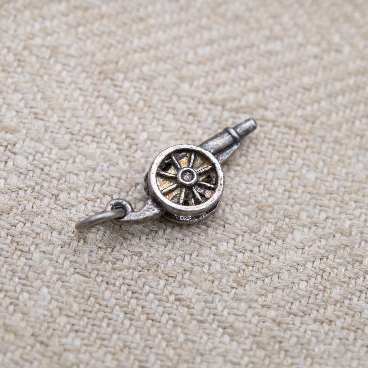 Vintage Sterling Silver Canon Charm Pendant - Gun | Collectable Weaponry Souvenir Gift for Charm Bracelet
