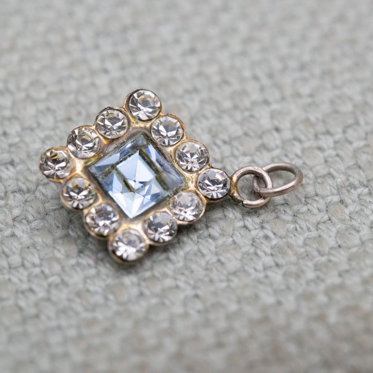 Sterling Silver Blue Stone Pendant - Diamond Shaped