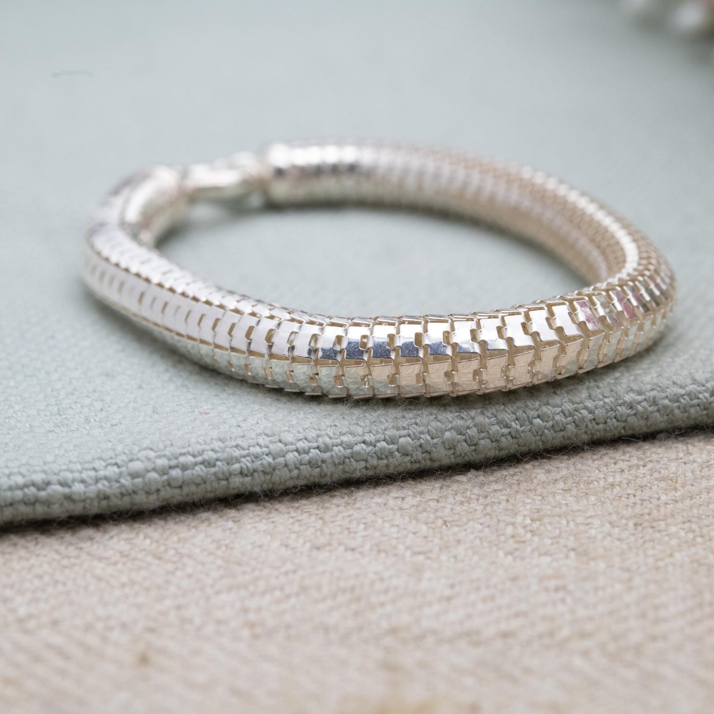 Chunky Sterling Silver Snake Link Chain Bracelet - Unisex Gift