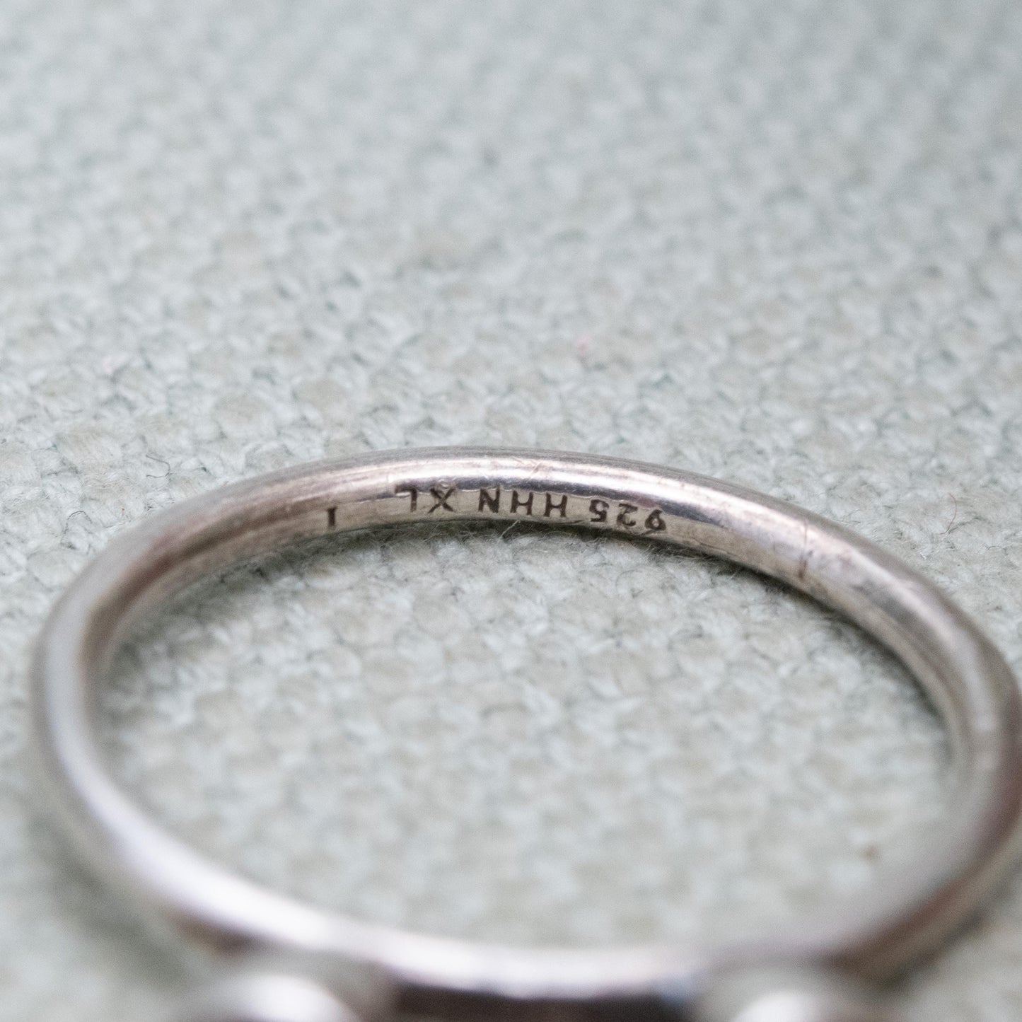 Danish Hans Henrik Nygaard HHN Sterling Silver Two Stone Ring - Minimal Stacking Ring | UK Size - R | US Size - 8 3/4