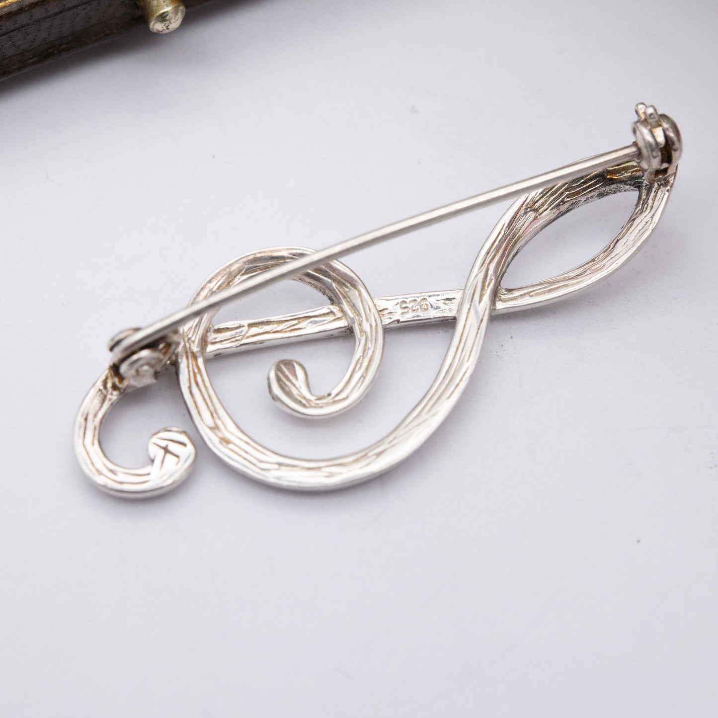 Vintage Sterling Silver Treble Clef Brooch - Music Lover | Musical Note Jewellery