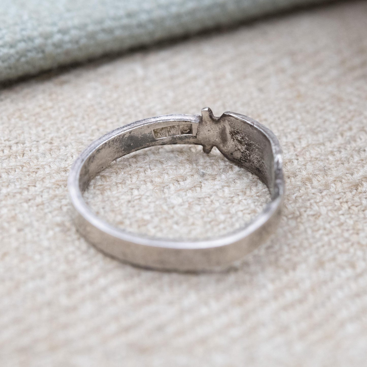 Vintage Silver Egyptian Cartouche Ring - Hieroglyph Symbols | UK Size - N 1/2 | US Size - 6 3/4