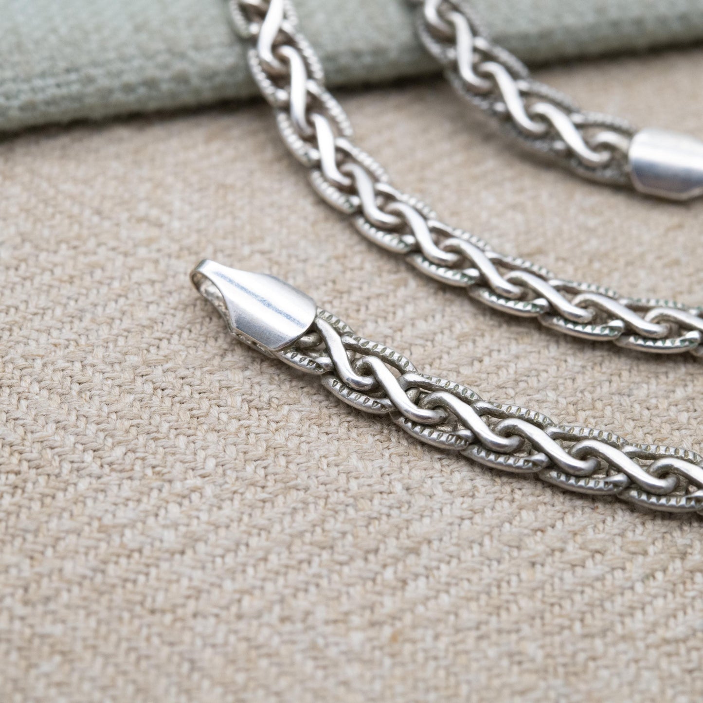 Vintage Sterling Silver Chain Necklace - Fancy Link | Unisex Gift | 17" 44cm