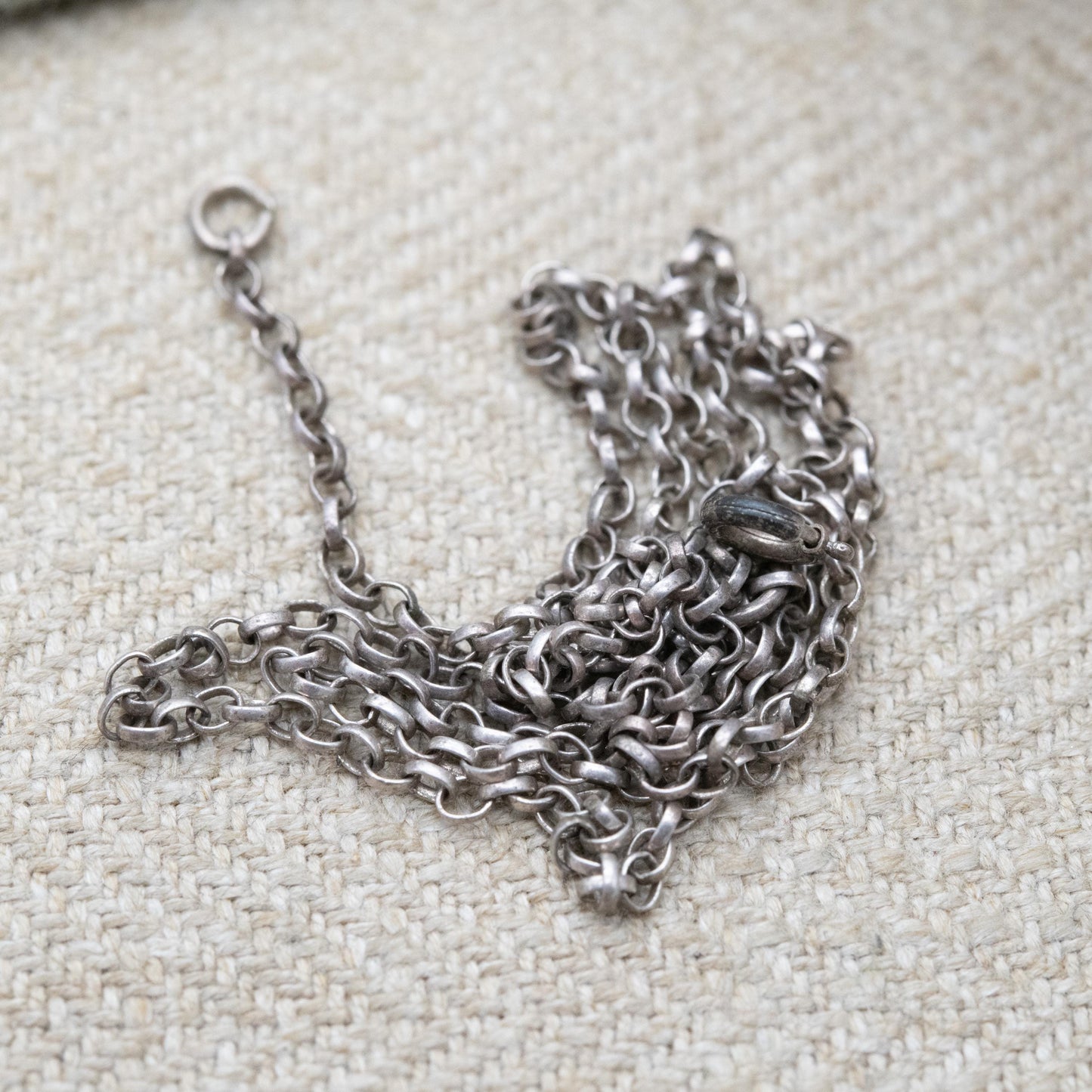 Vintage Sterling Silver Trace Chain Necklace 17.5" - Thin Belcher Everyday Silver Jewellery