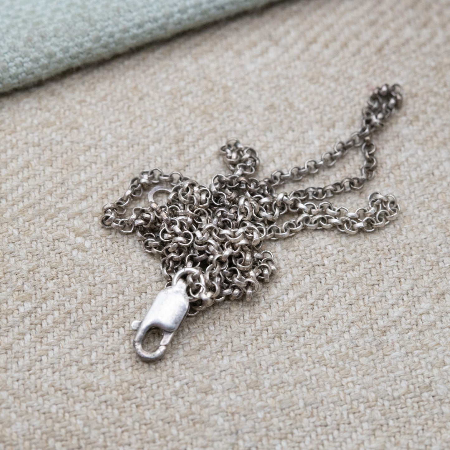 Vintage Sterling Silver Trace Chain Necklace 20" - Thin Belcher Everyday Silver Jewellery