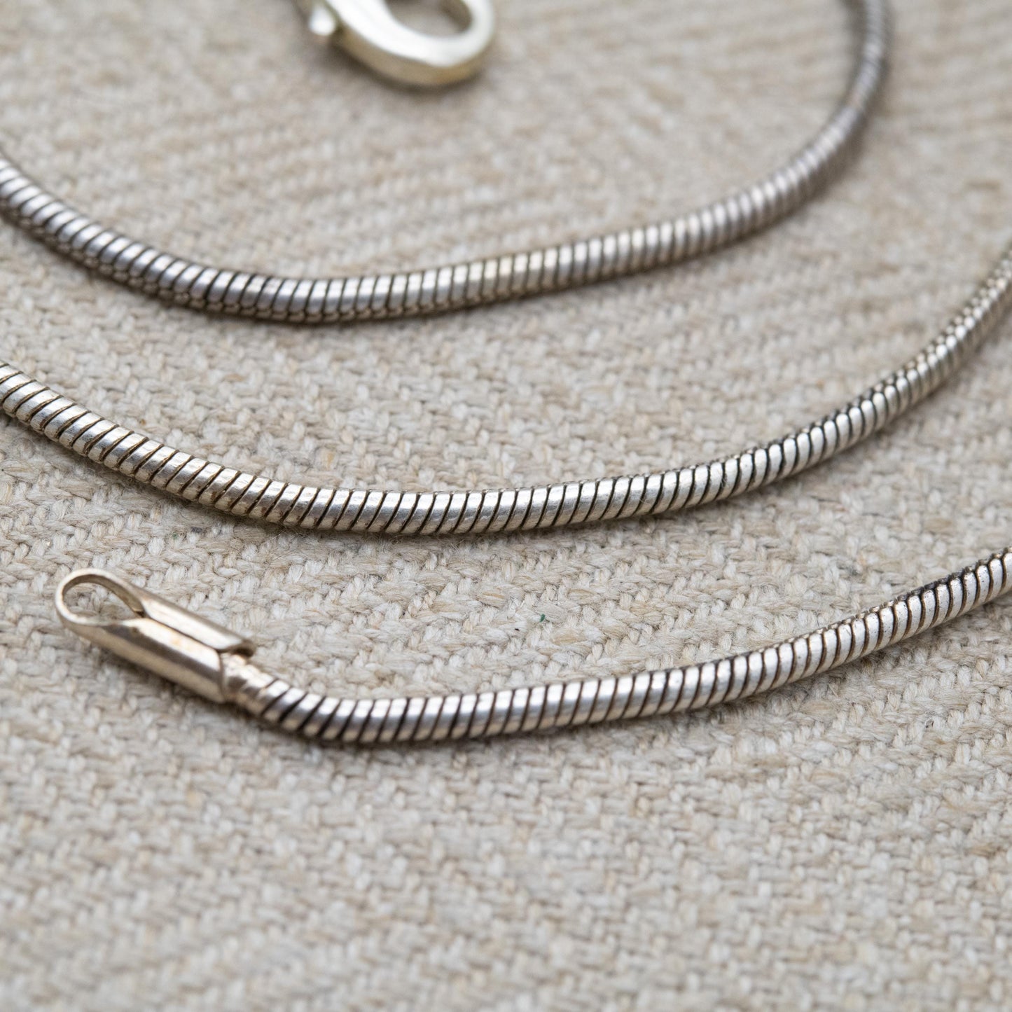 Sterling Silver Snake Link Necklace - Long Quality Necklace | Unisex Gift | 22"