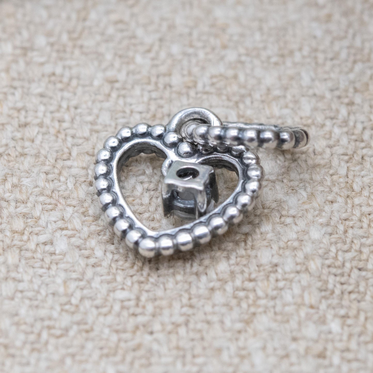 Pandora Sterling Silver Clear Stone Love Heart Charm Pendant - Designer Gift for Charm Bracelet