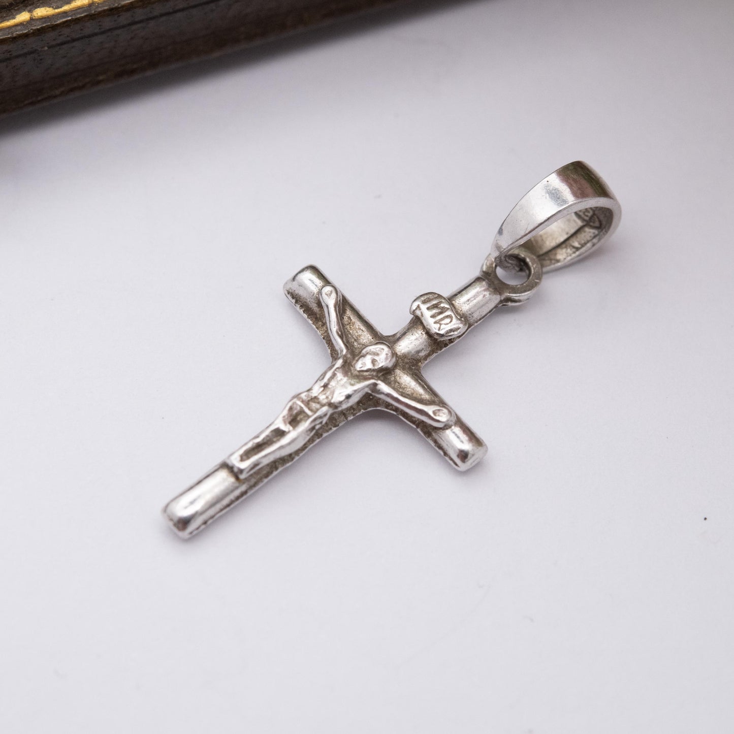 Vintage Sterling Silver Crucifix Pendant Charm INRI P & R Bushell - Religious Catholic Jewellery | Gift for Pendant Necklace