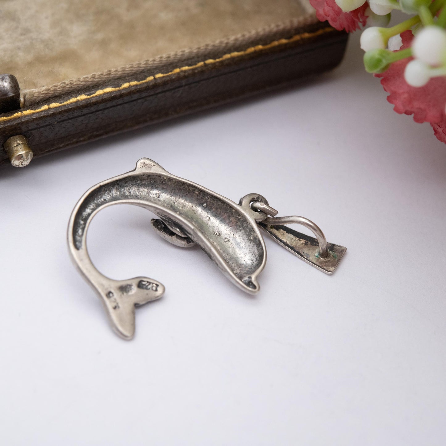 Vintage Sterling Silver Dolphin Pendant - Sea Creature | Gift for Animal Lover | Sweet Gift for Her