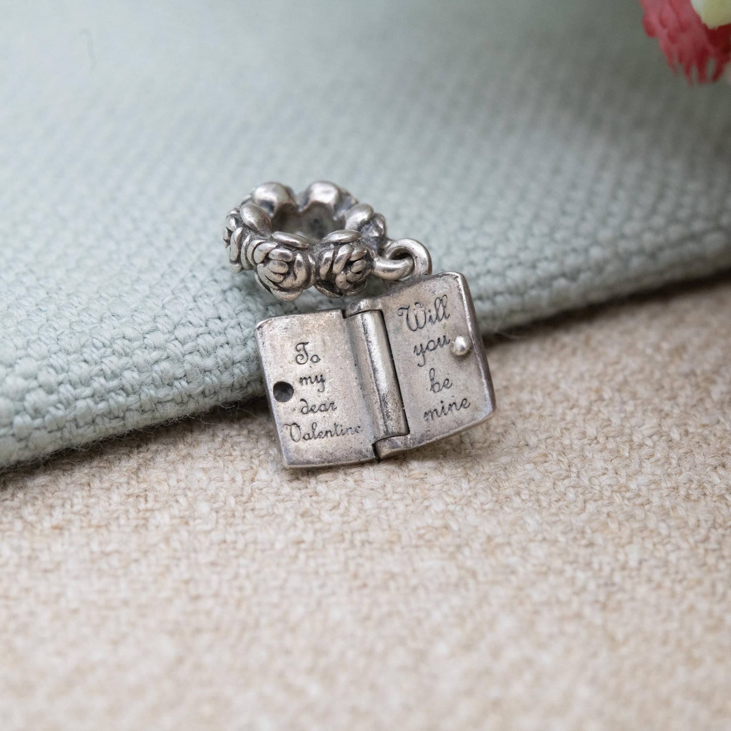 Pandora Sterling Silver Happy Valentines Day Charm Pendant - Designer Gift for Charm Bracelet